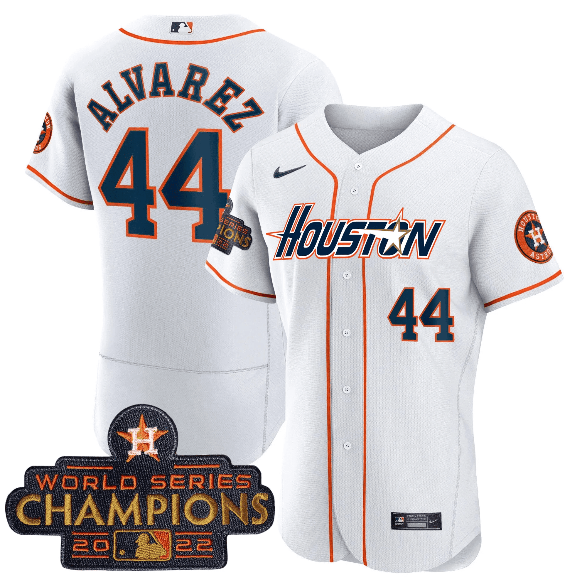 Men’s Houston Gray & Gold 2023 Champions Patch Jersey