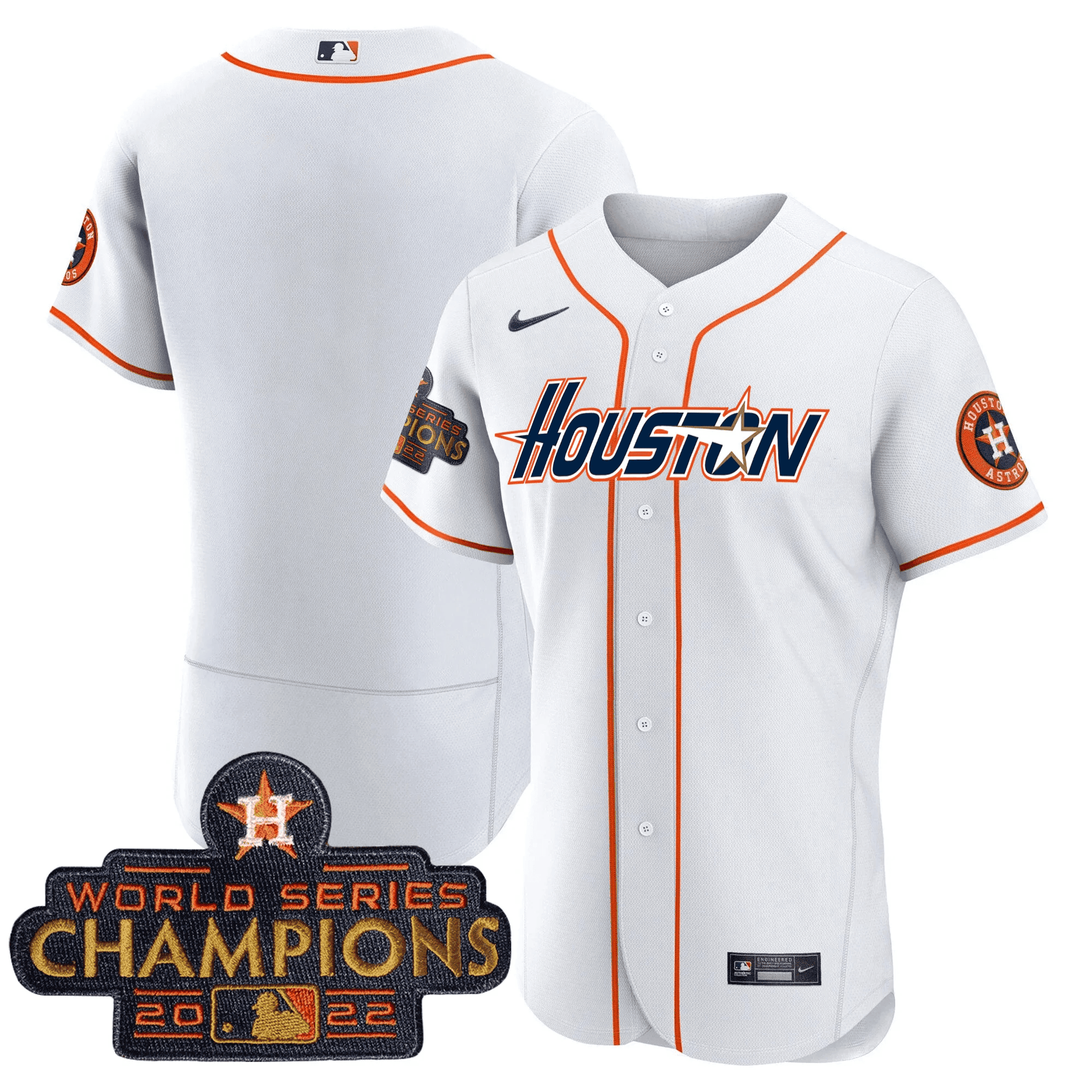 Men’s Houston Gray & Gold 2023 Champions Patch Jersey