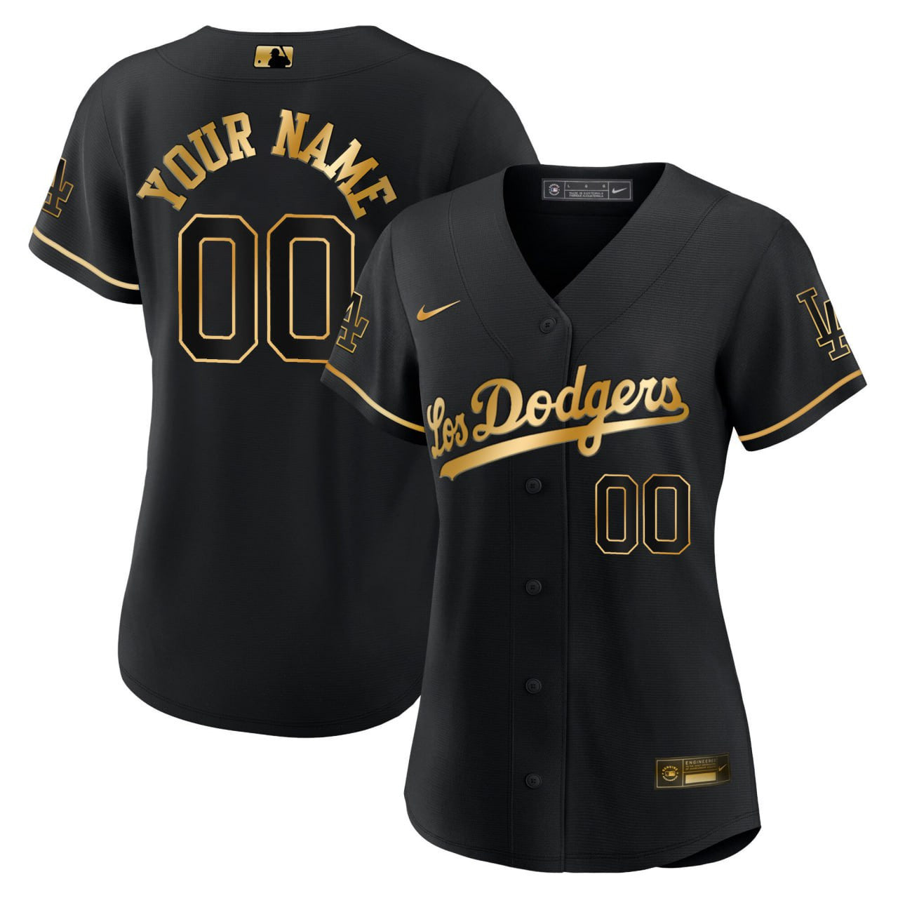 Women’s Los Angeles Black Gold Custom Jersey