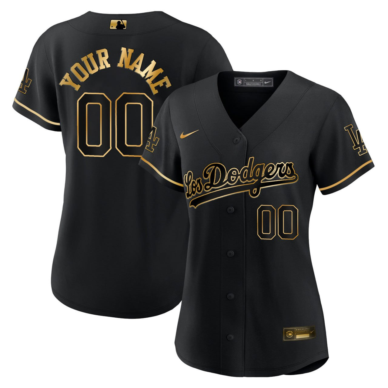 Women’s Los Angeles Black Gold Custom Jersey