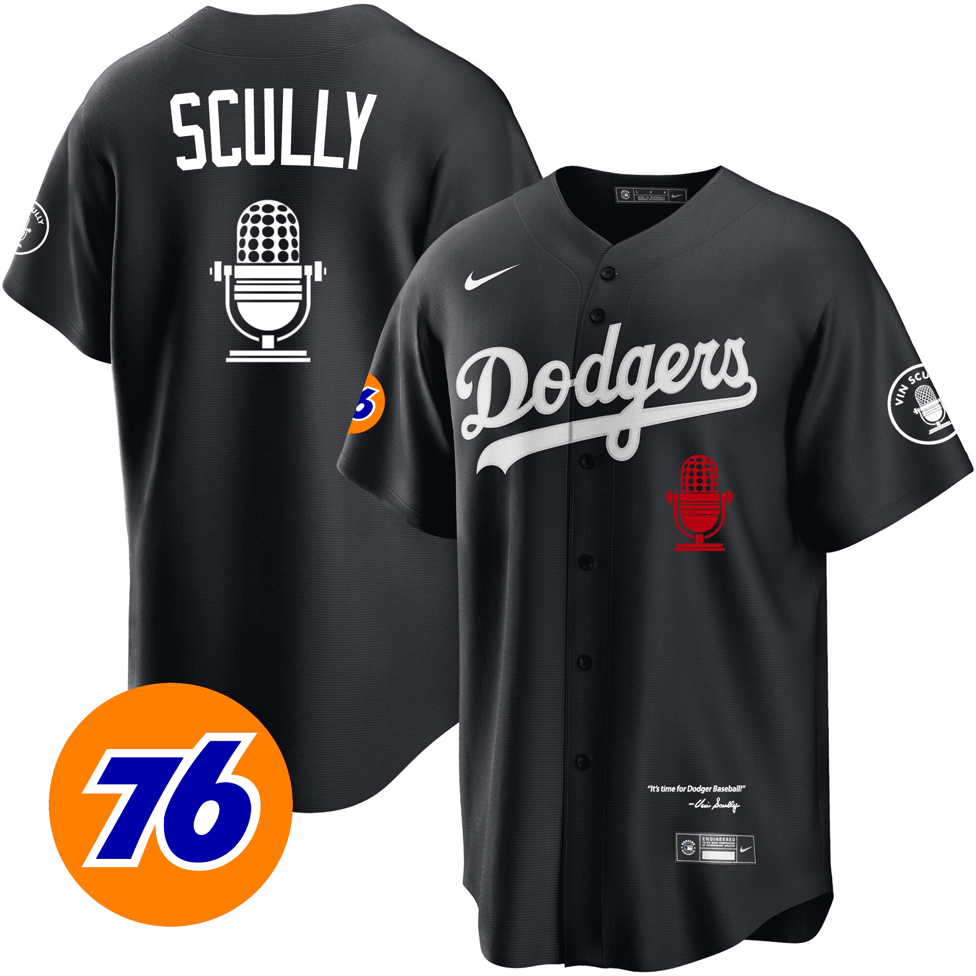 Men’s Los Angeles Vin Scully 76 Patch Jersey