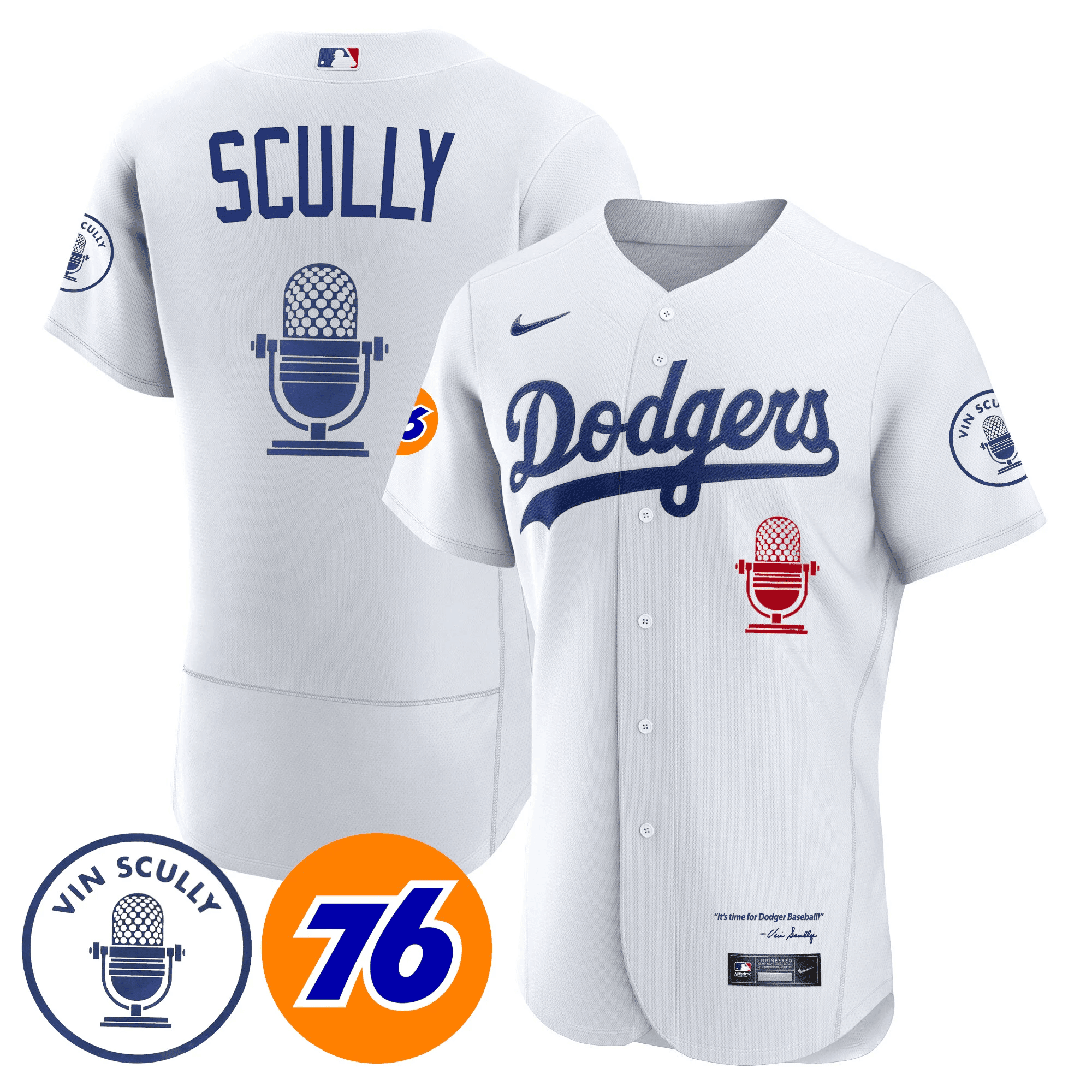 Men’s Los Angeles Vin Scully 76 Patch Jersey