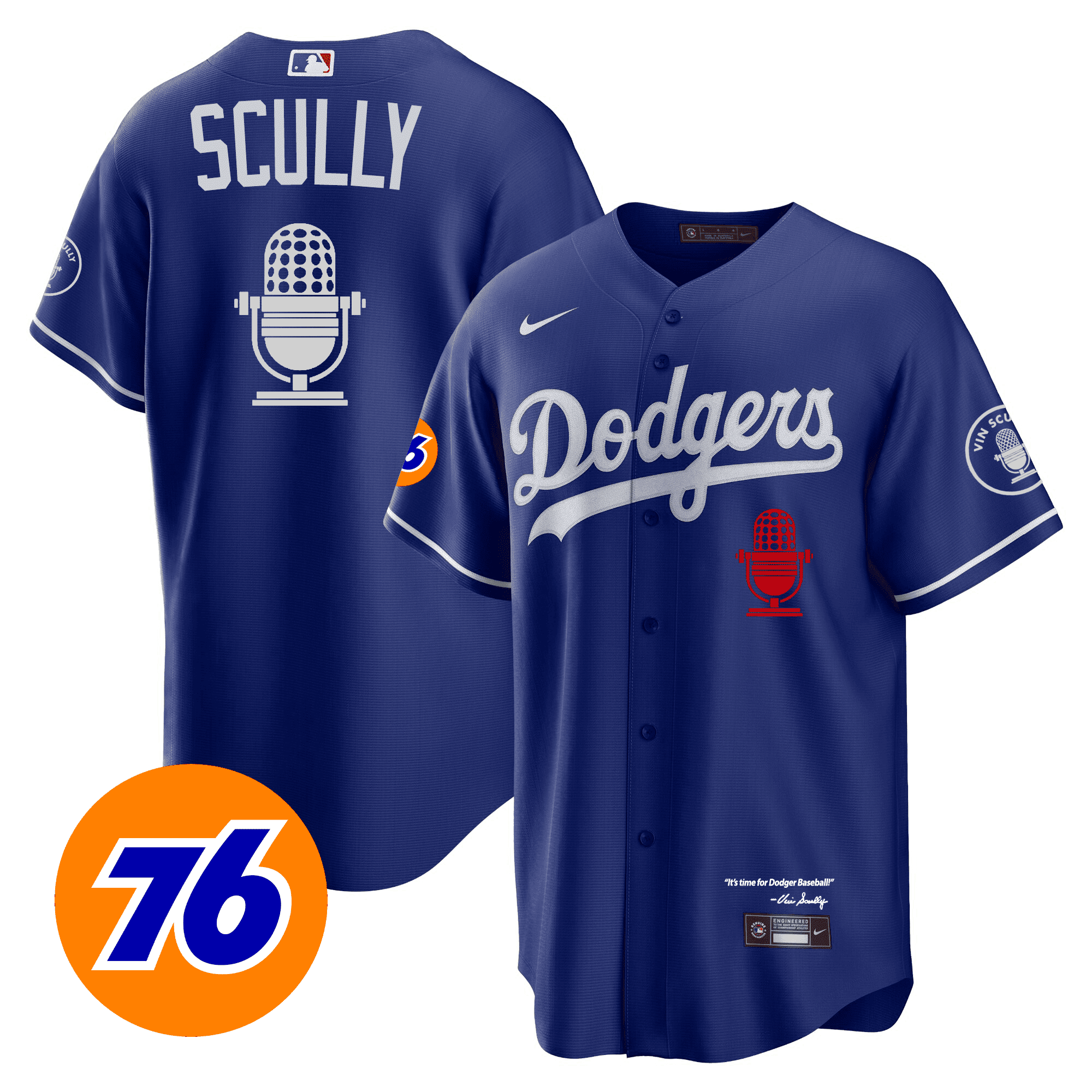 Men’s Los Angeles Vin Scully 76 Patch Jersey