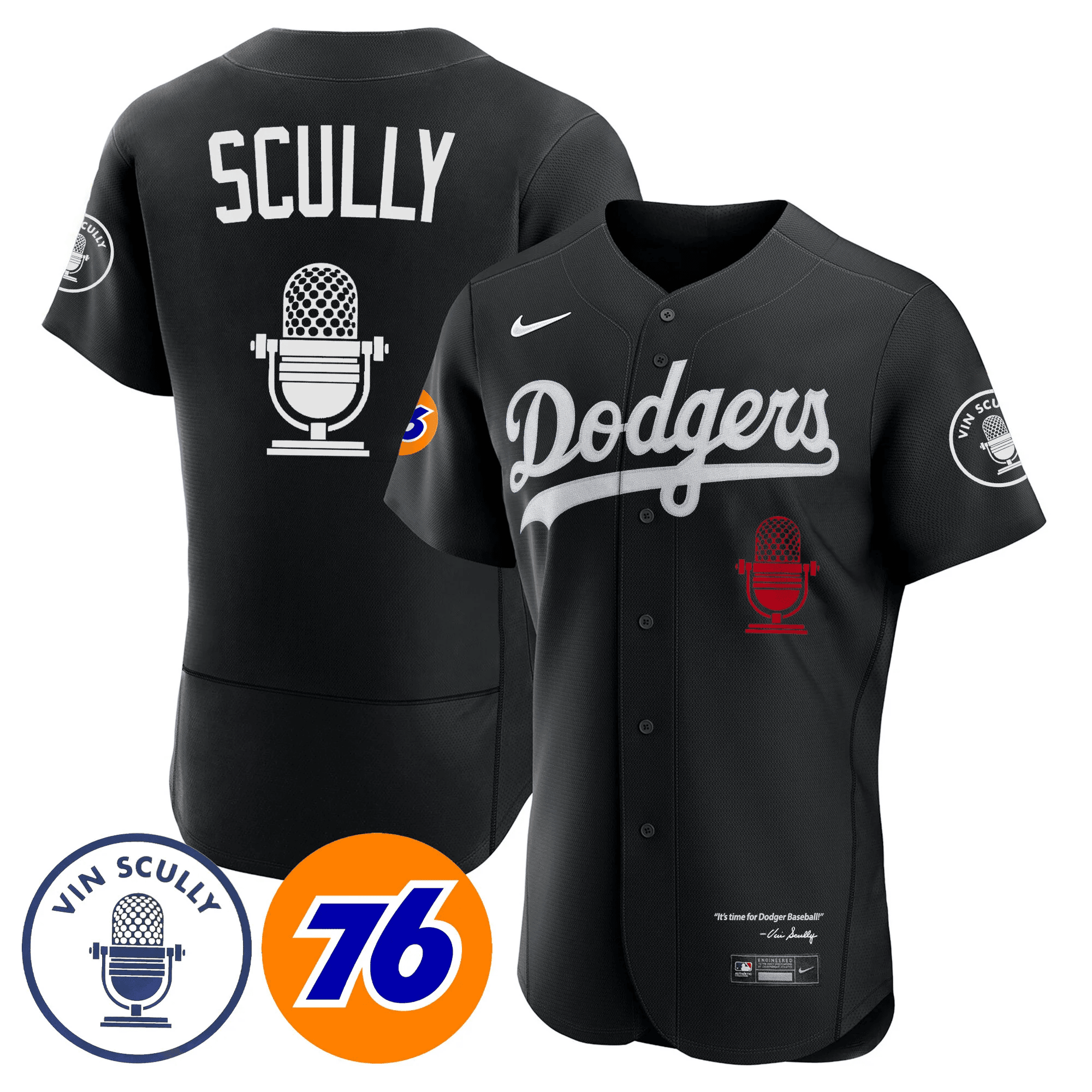 Men’s Los Angeles Vin Scully 76 Patch Jersey
