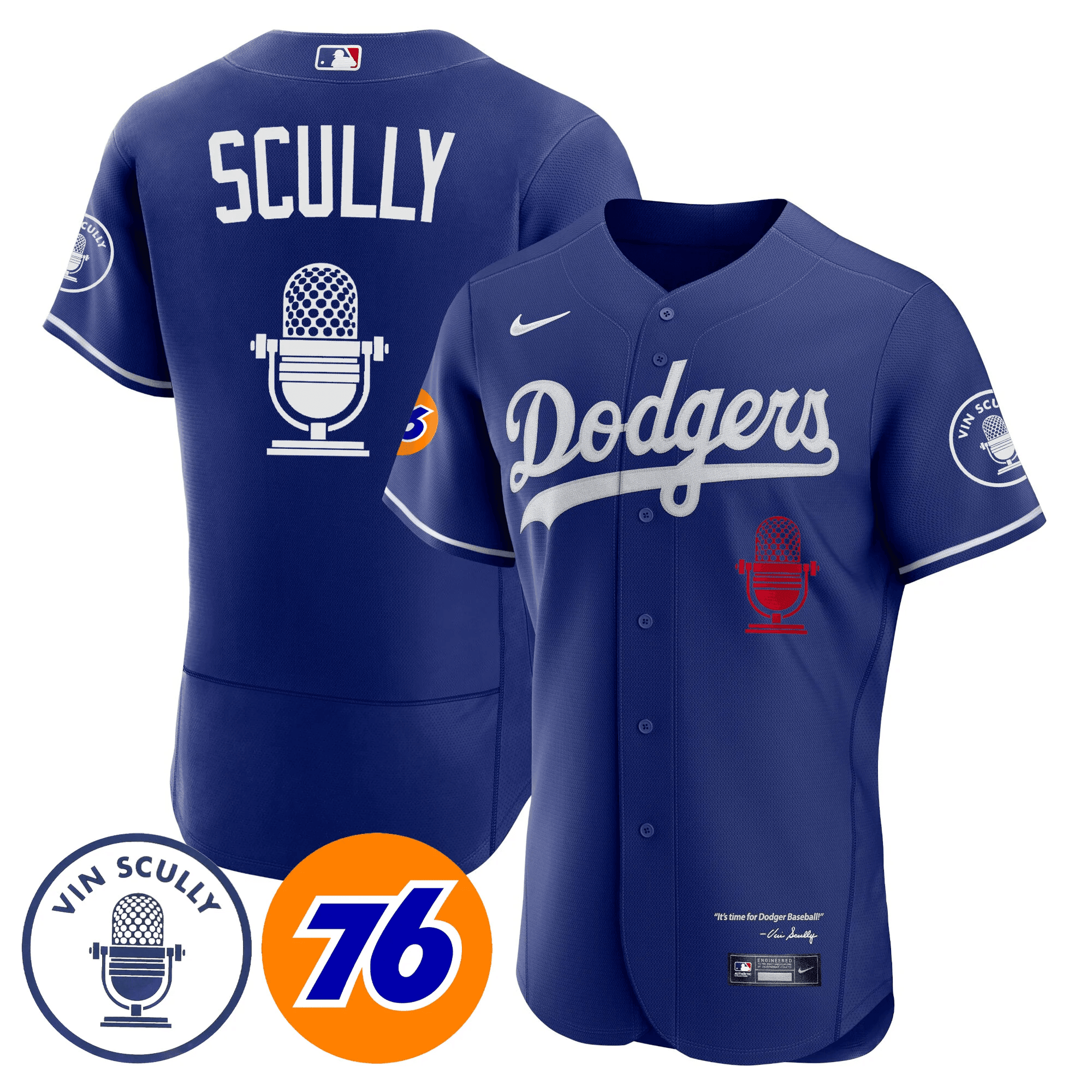 Men’s Los Angeles Vin Scully 76 Patch Jersey