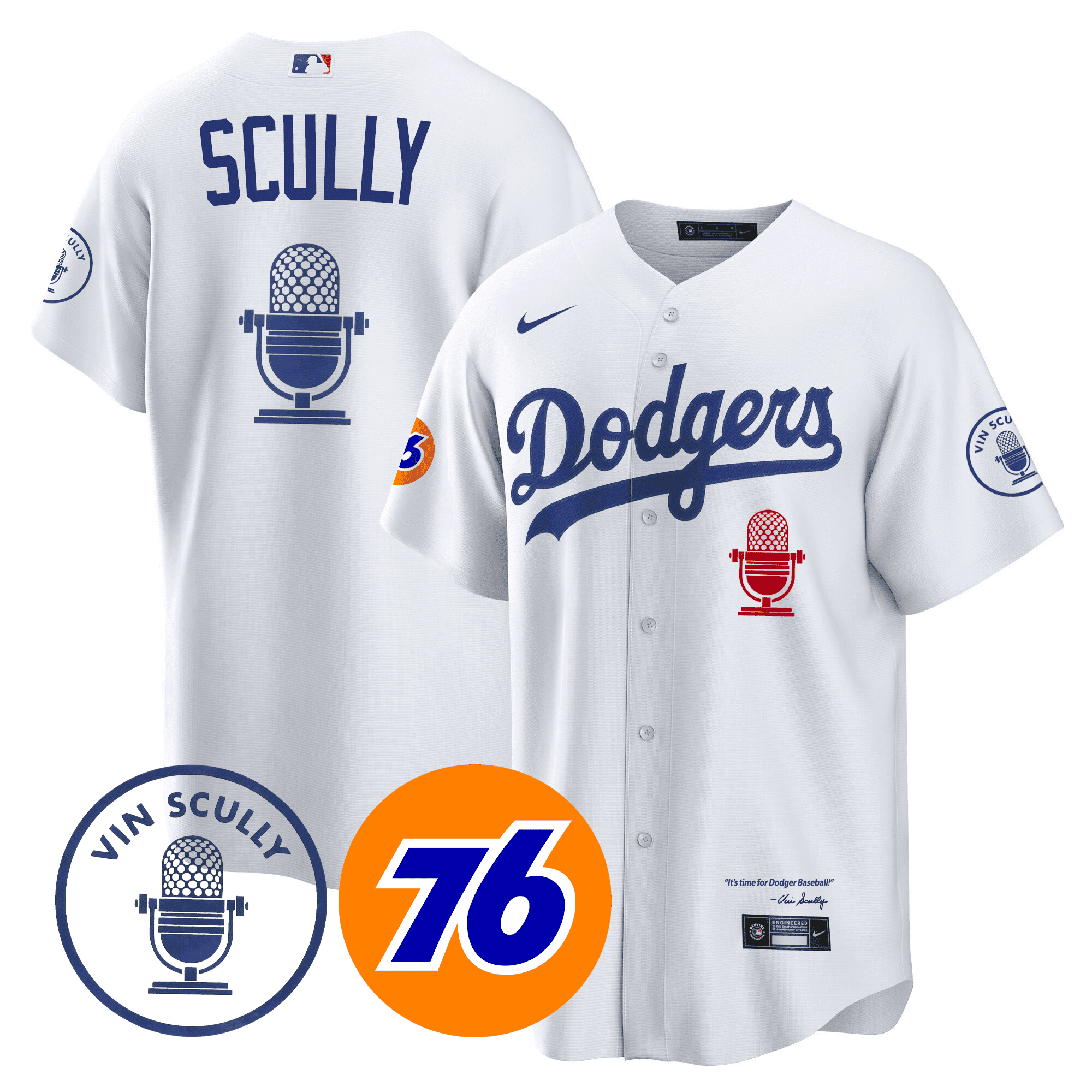 Men’s Los Angeles Vin Scully 76 Patch Jersey