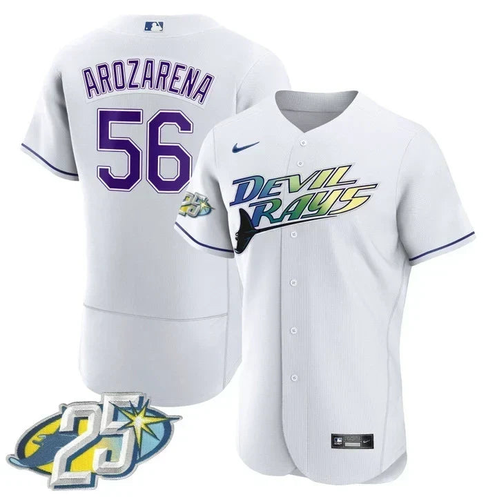 Randy Arozarena Tampa Bay 25th Anniversary White Jersey