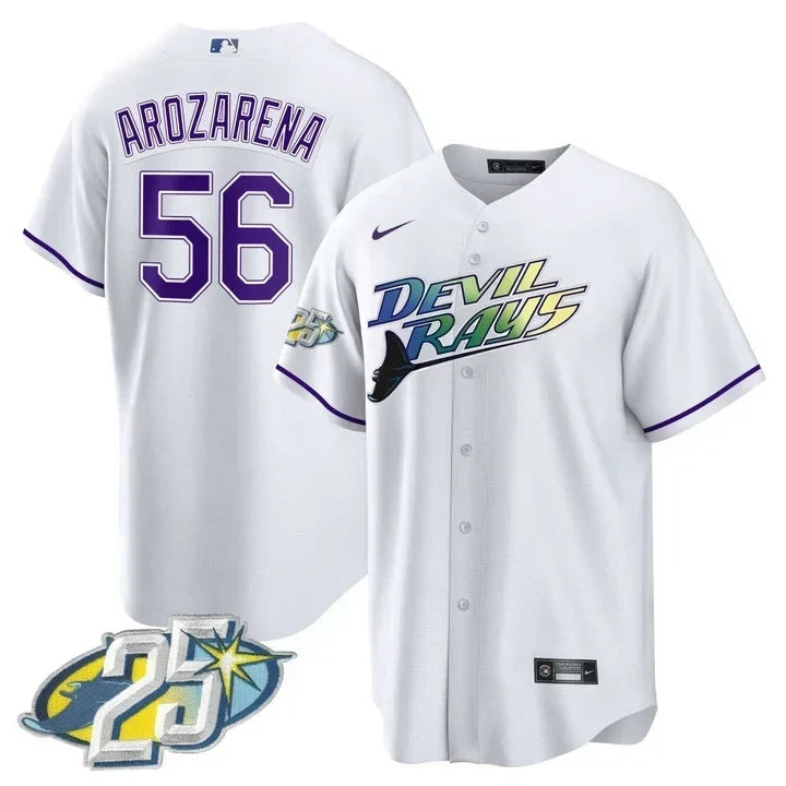 Randy Arozarena Tampa Bay 25th Anniversary White Jersey