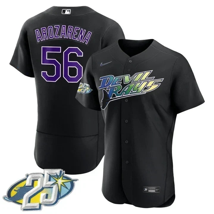 Randy Arozarena Tampa Bay 25th Anniversary Black Jersey