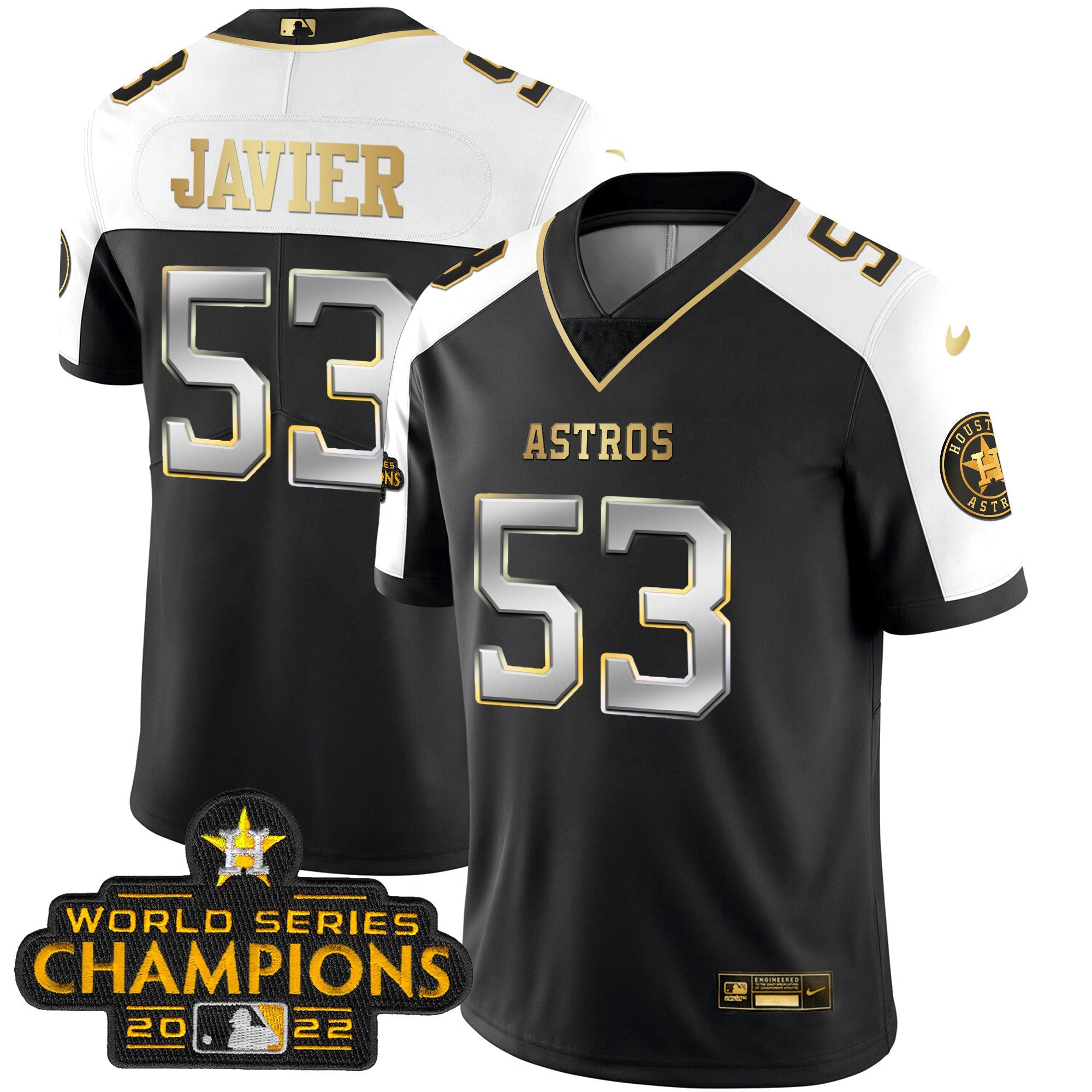 Houston 2023 Champions Patch Vapor Gold Jersey