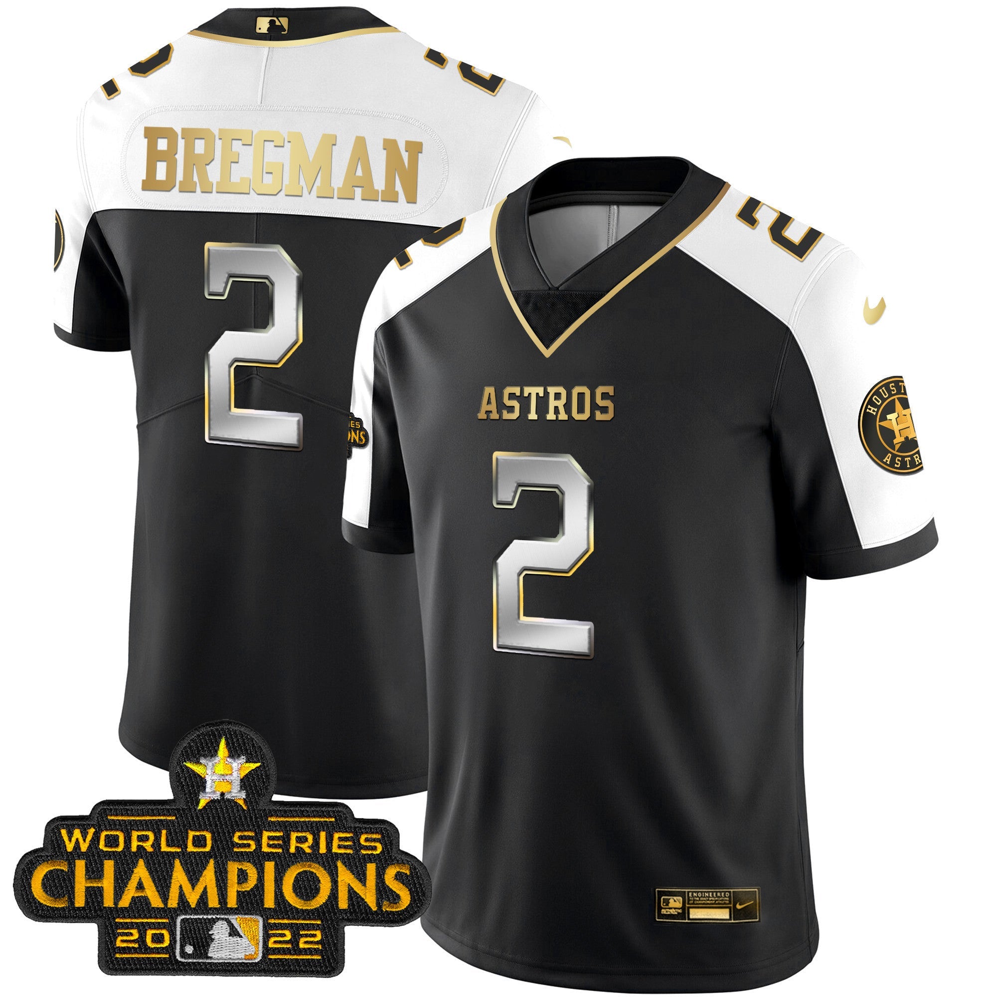 Houston 2023 Champions Patch Vapor Gold Jersey