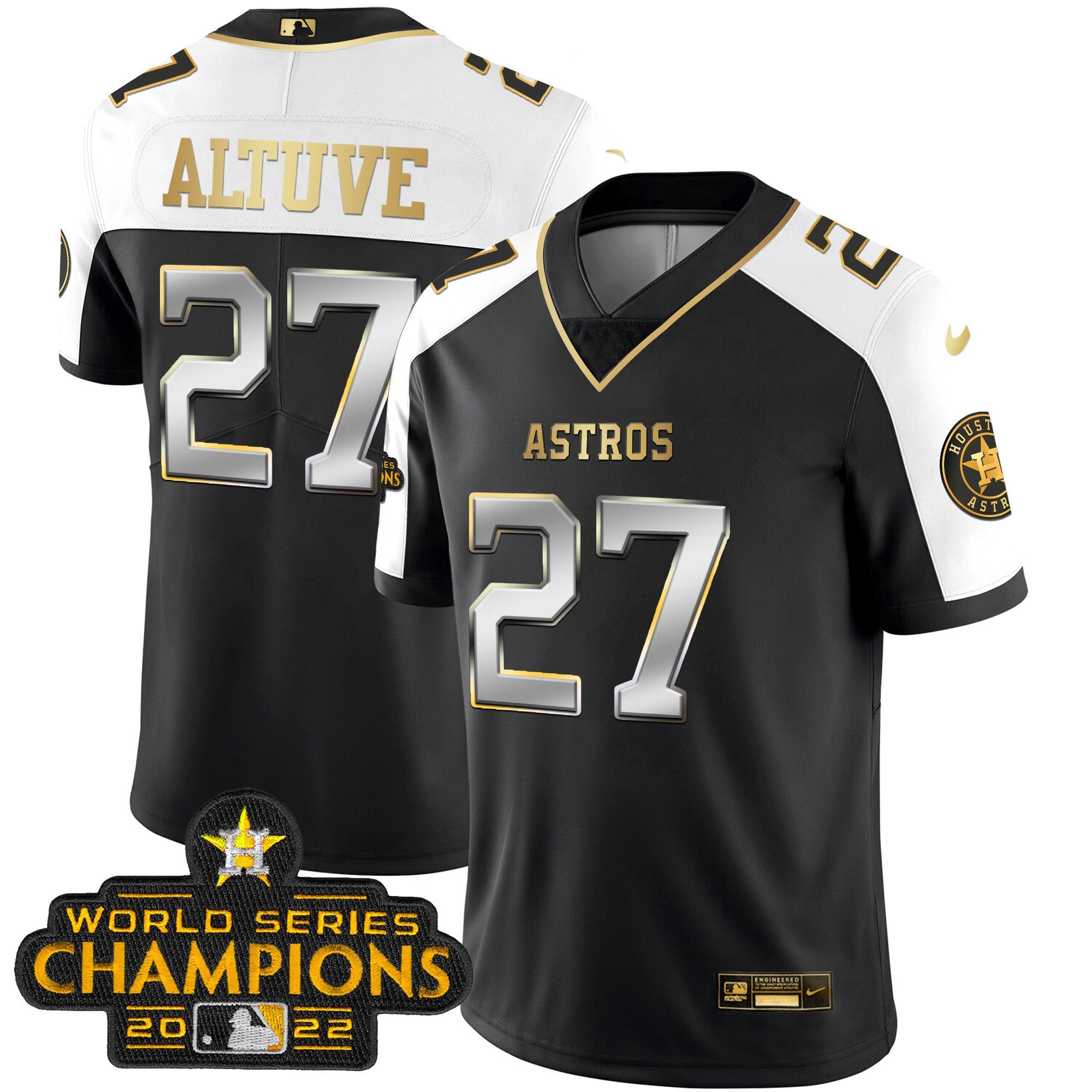 Houston 2023 Champions Patch Vapor Gold Jersey