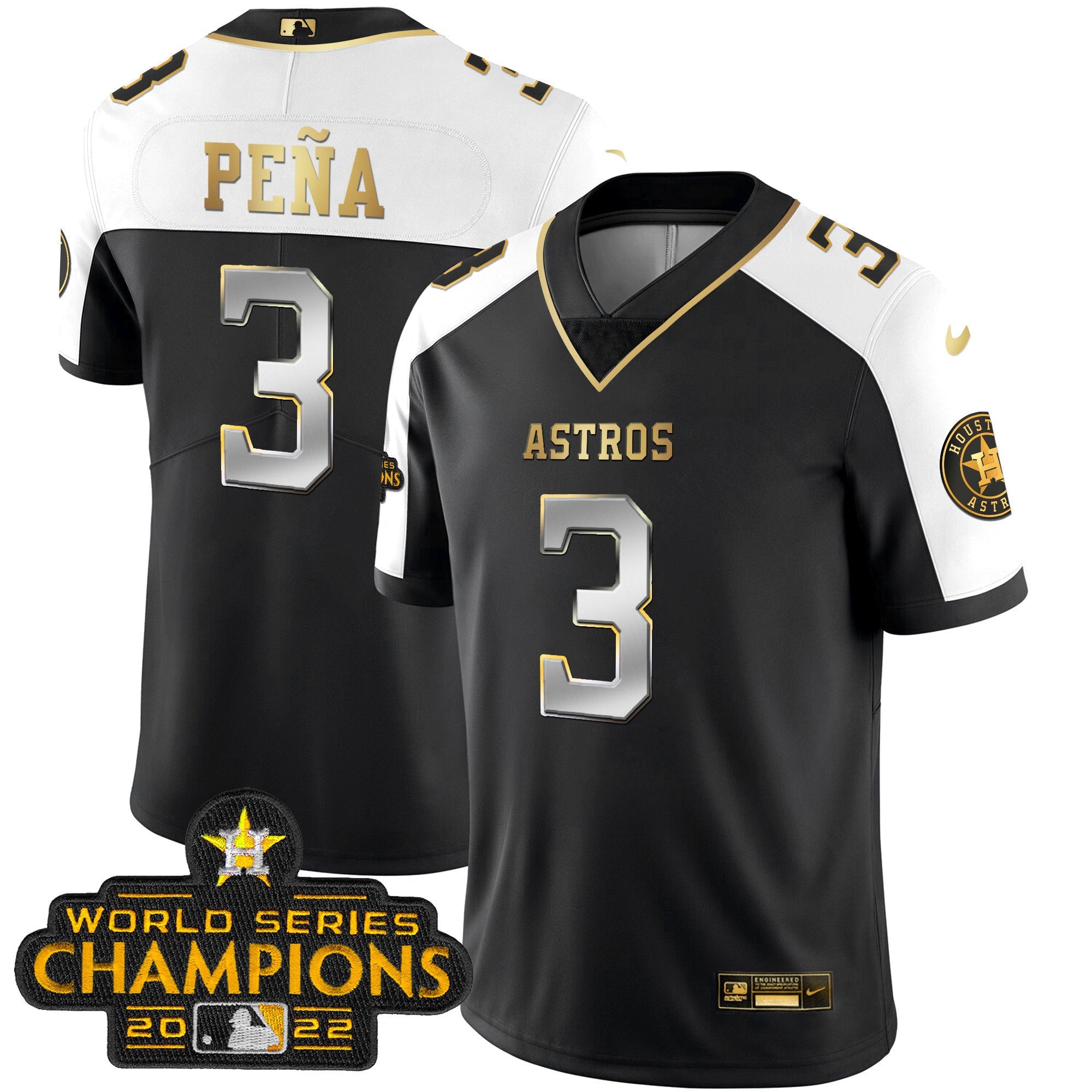 Houston 2023 Champions Patch Vapor Gold Jersey