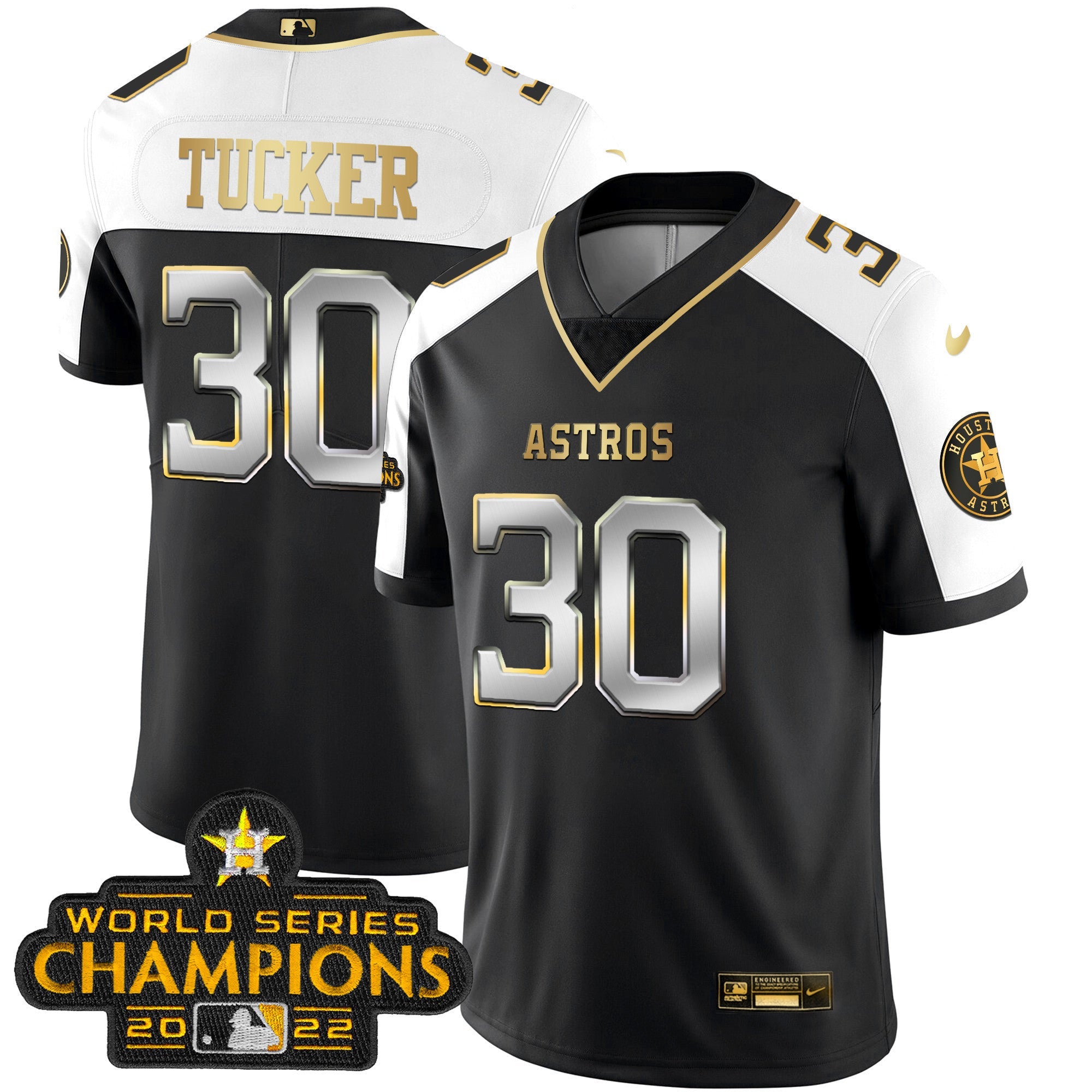 Houston 2023 Champions Patch Vapor Gold Jersey