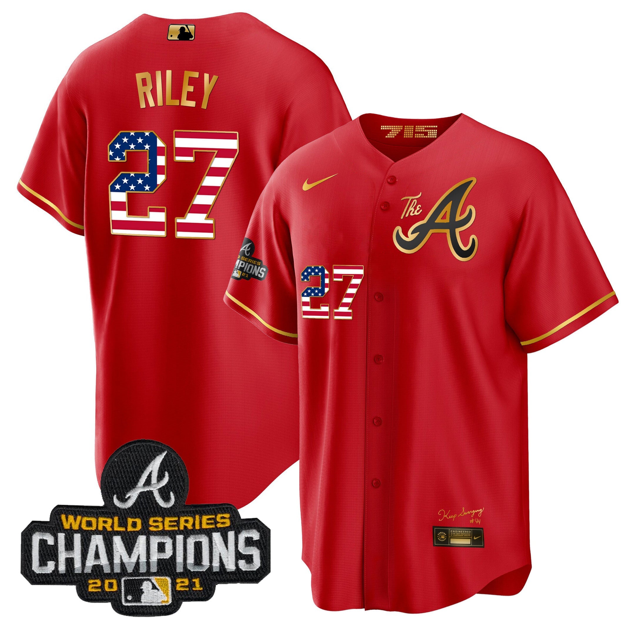 Men’s Atlanta The A Gold Flag Cool Base Jersey