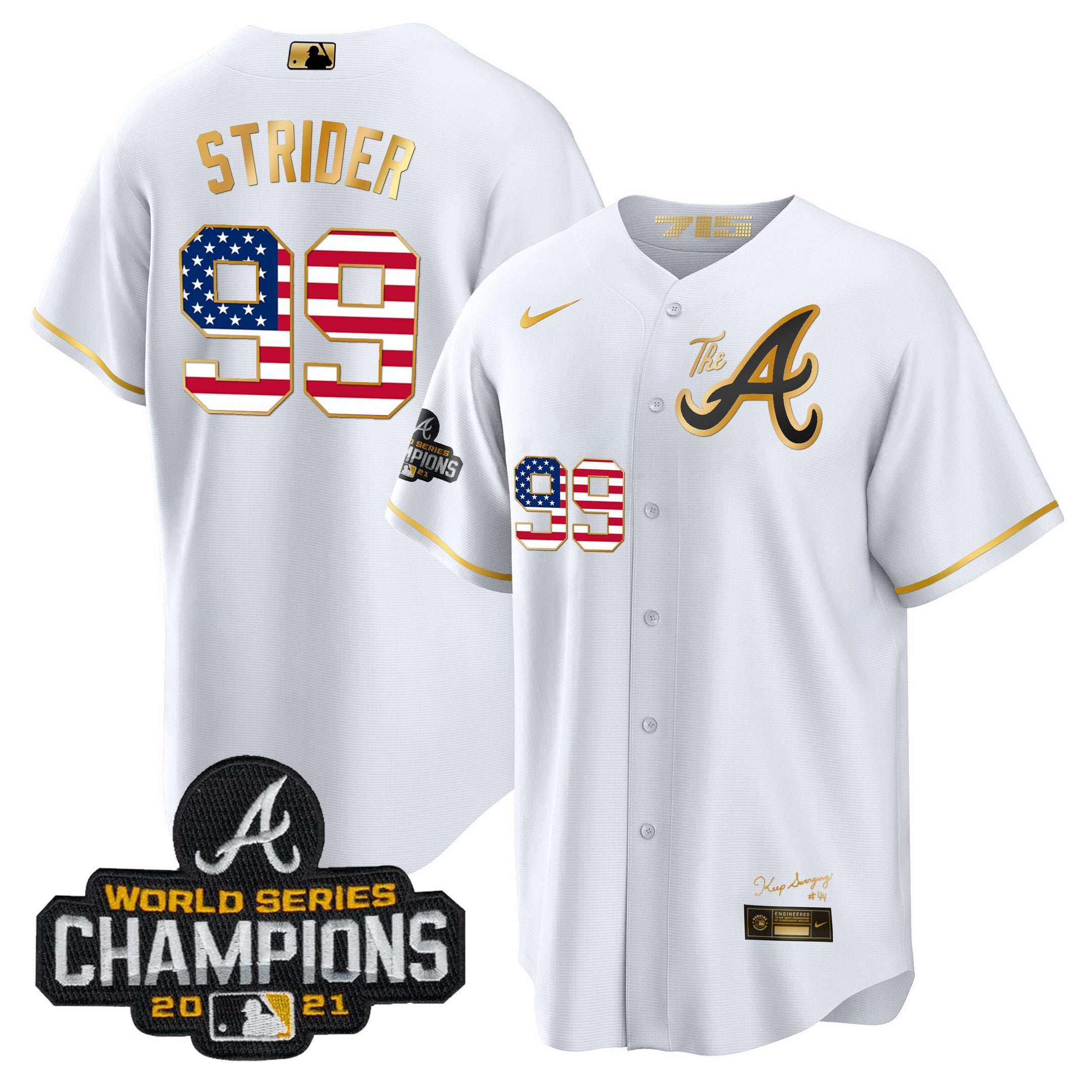 Men’s Atlanta The A Gold Flag Cool Base Jersey