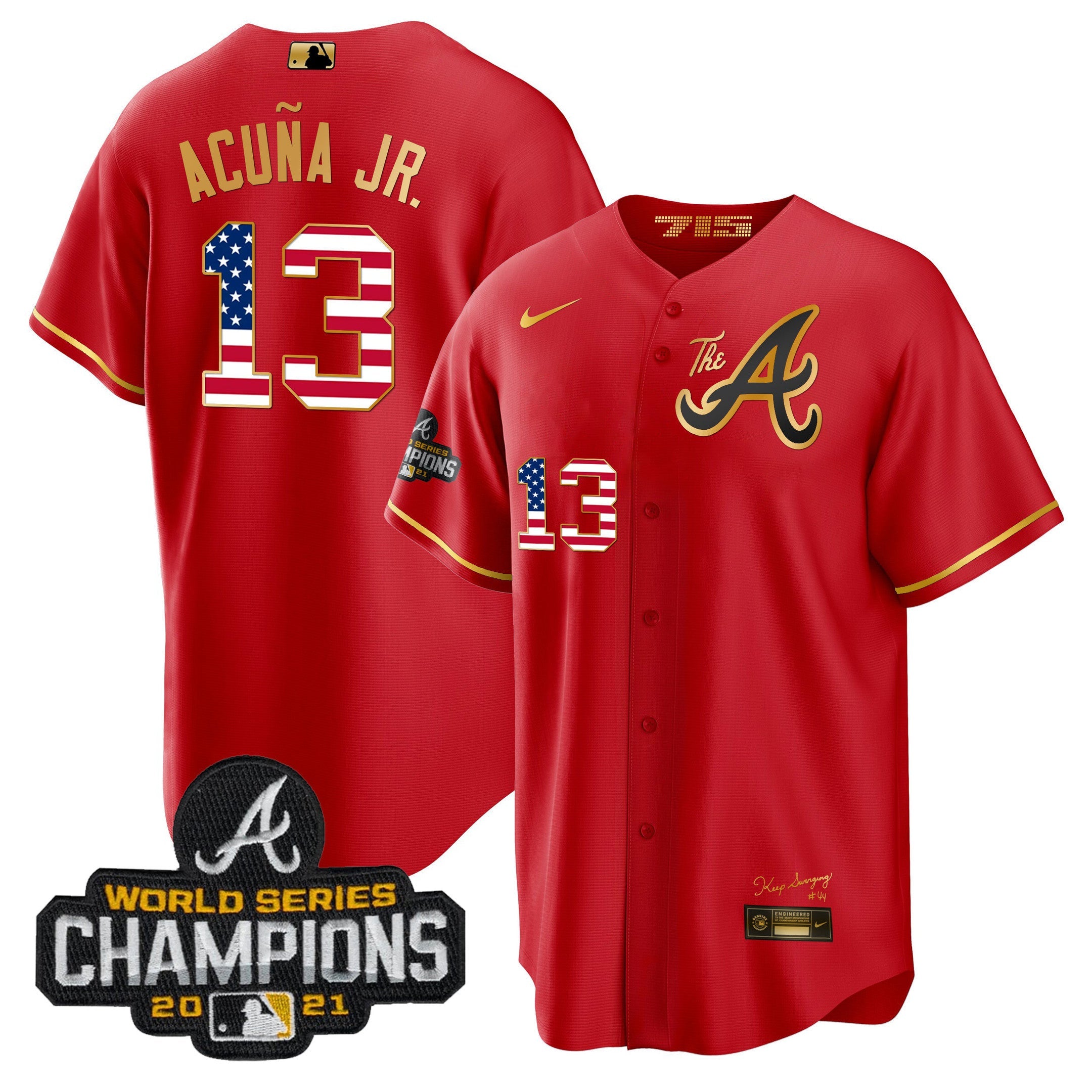 Men’s Atlanta The A Gold Flag Cool Base Jersey