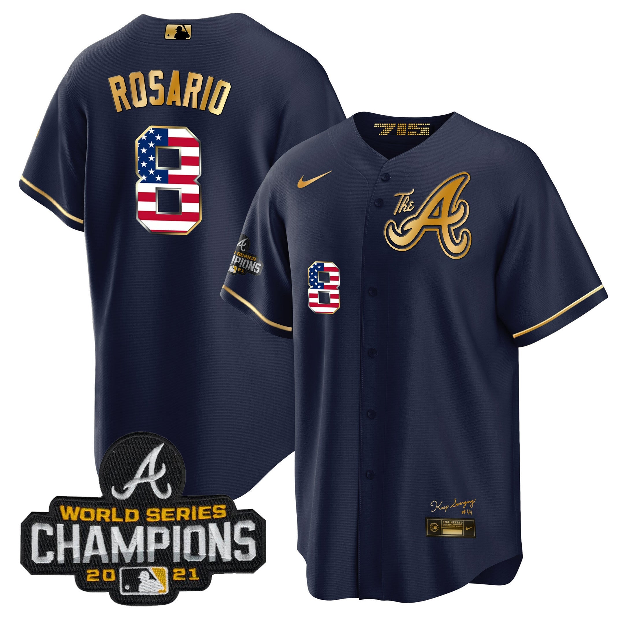 Men’s Atlanta The A Gold Flag Cool Base Jersey