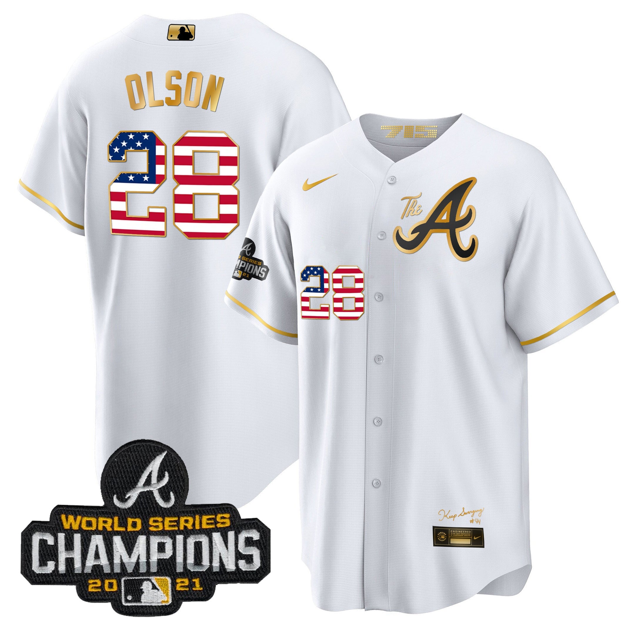Men’s Atlanta The A Gold Flag Cool Base Jersey