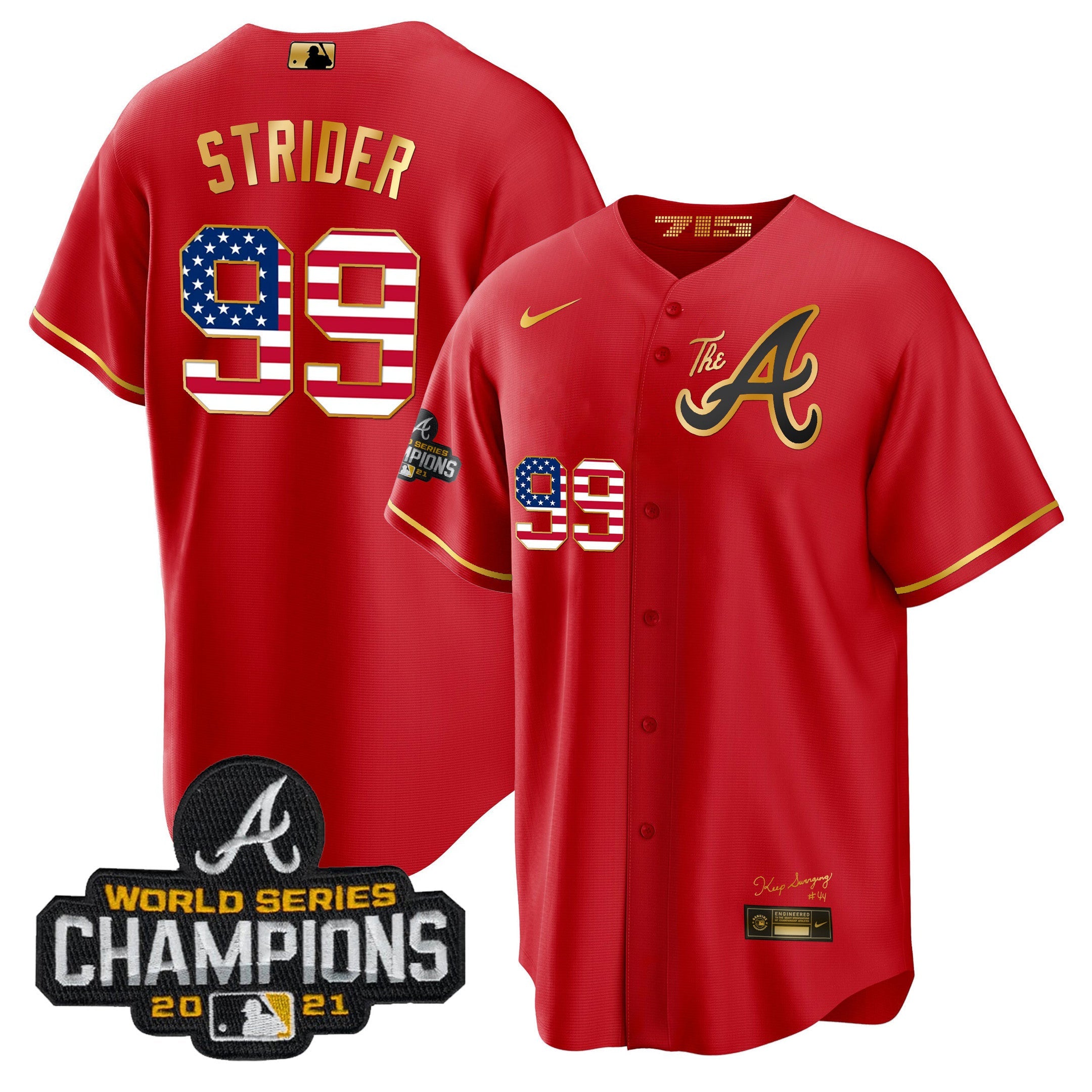 Men’s Atlanta The A Gold Flag Cool Base Jersey