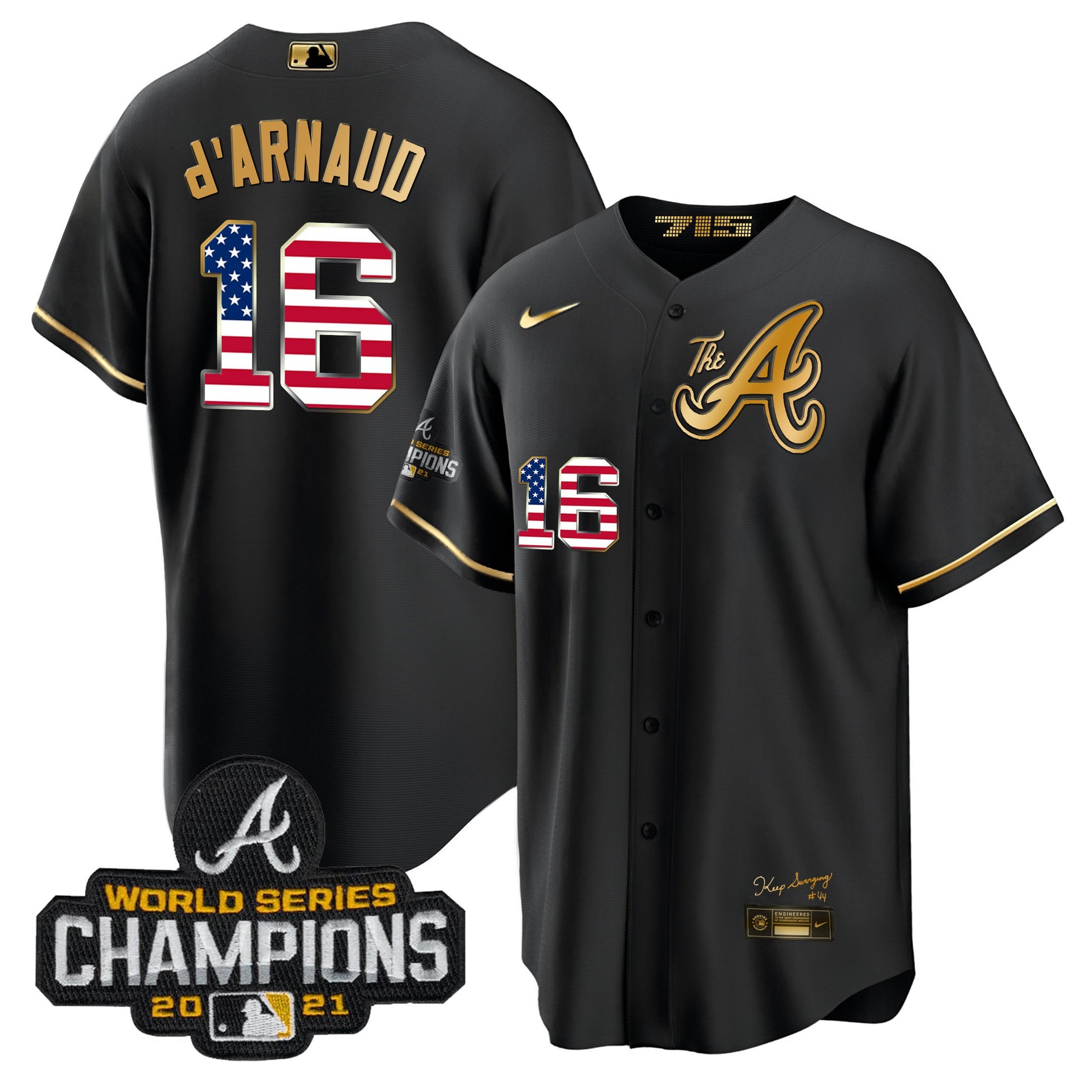 Men’s Atlanta The A Gold Flag Cool Base Jersey