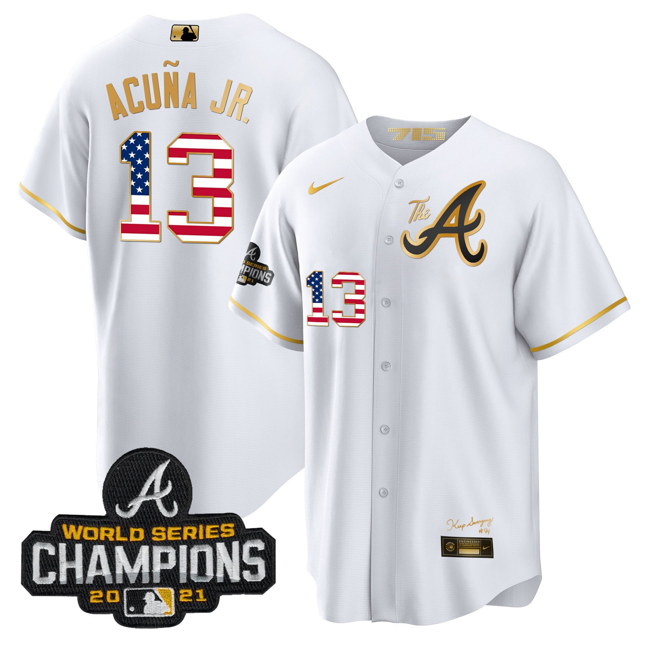 Men’s Atlanta The A Gold Flag Cool Base Jersey