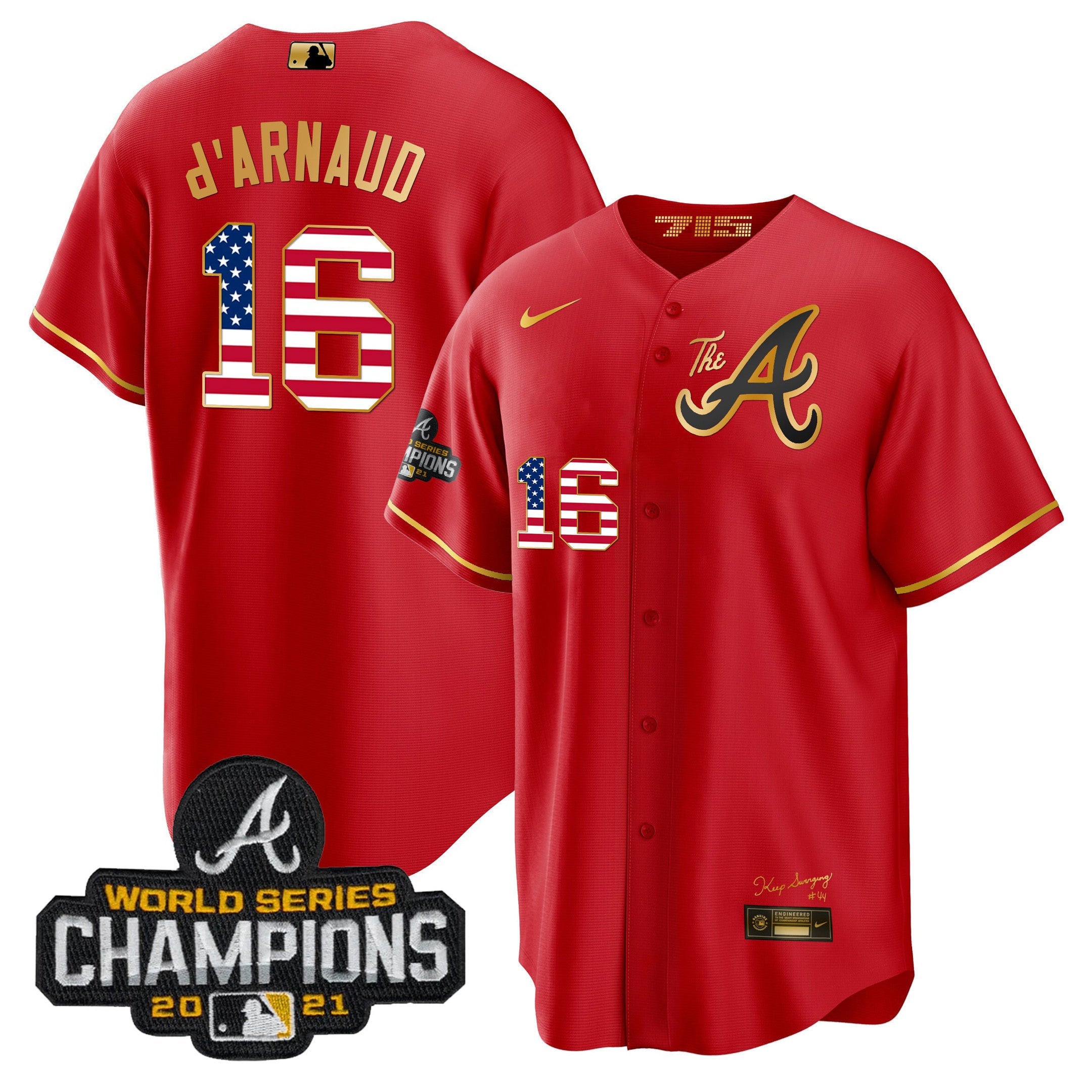 Men’s Atlanta The A Gold Flag Cool Base Jersey