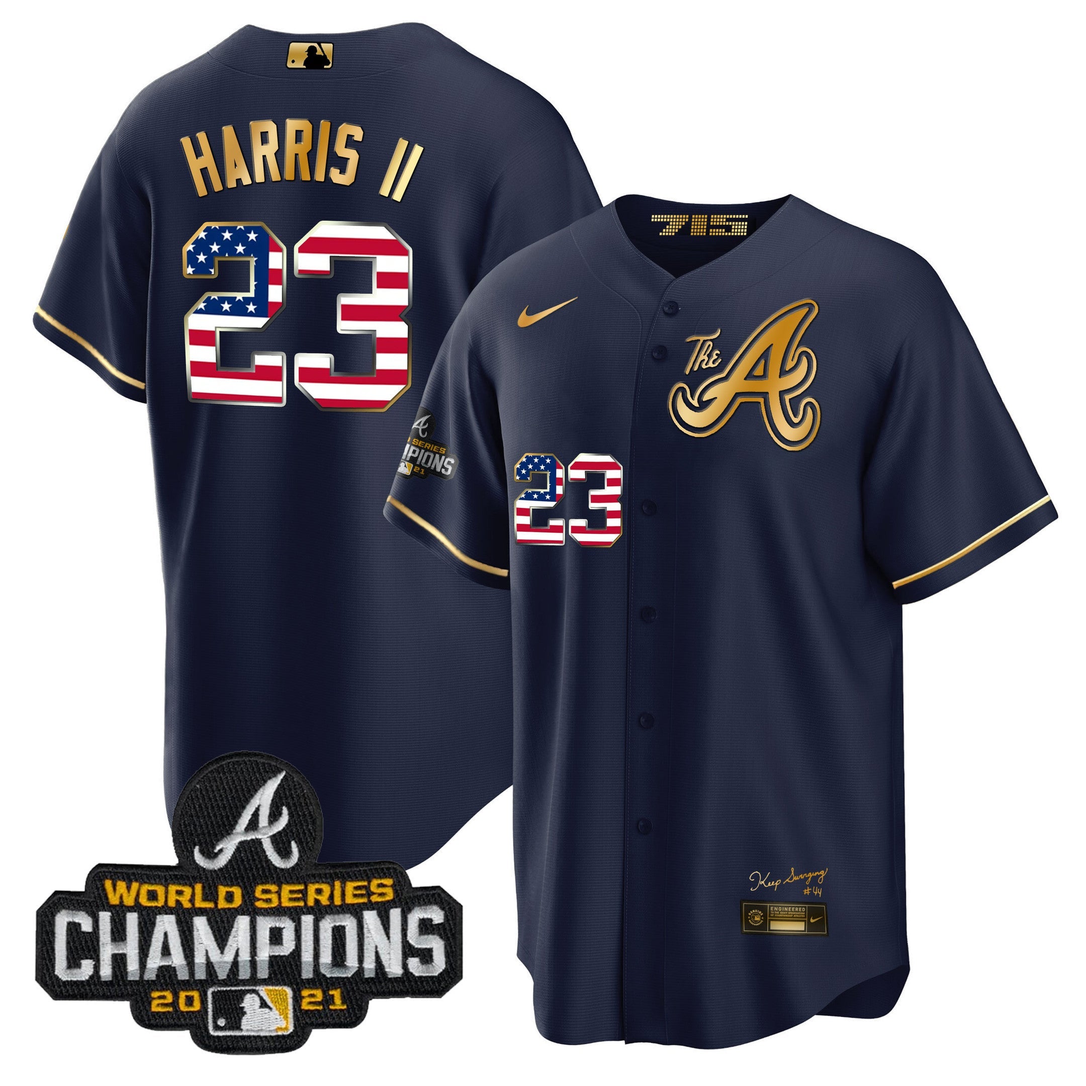 Men’s Atlanta The A Gold Flag Cool Base Jersey