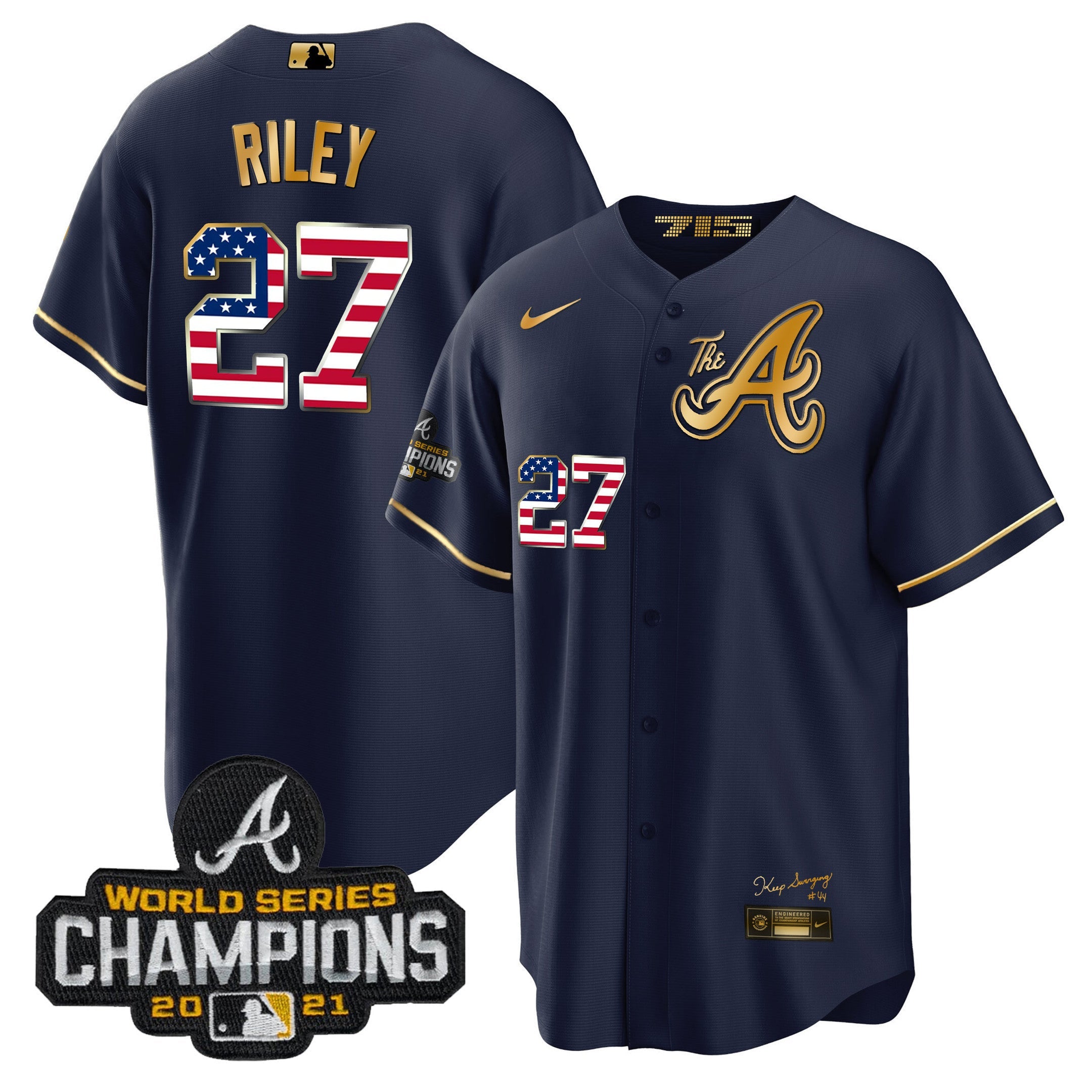 Men’s Atlanta The A Gold Flag Cool Base Jersey