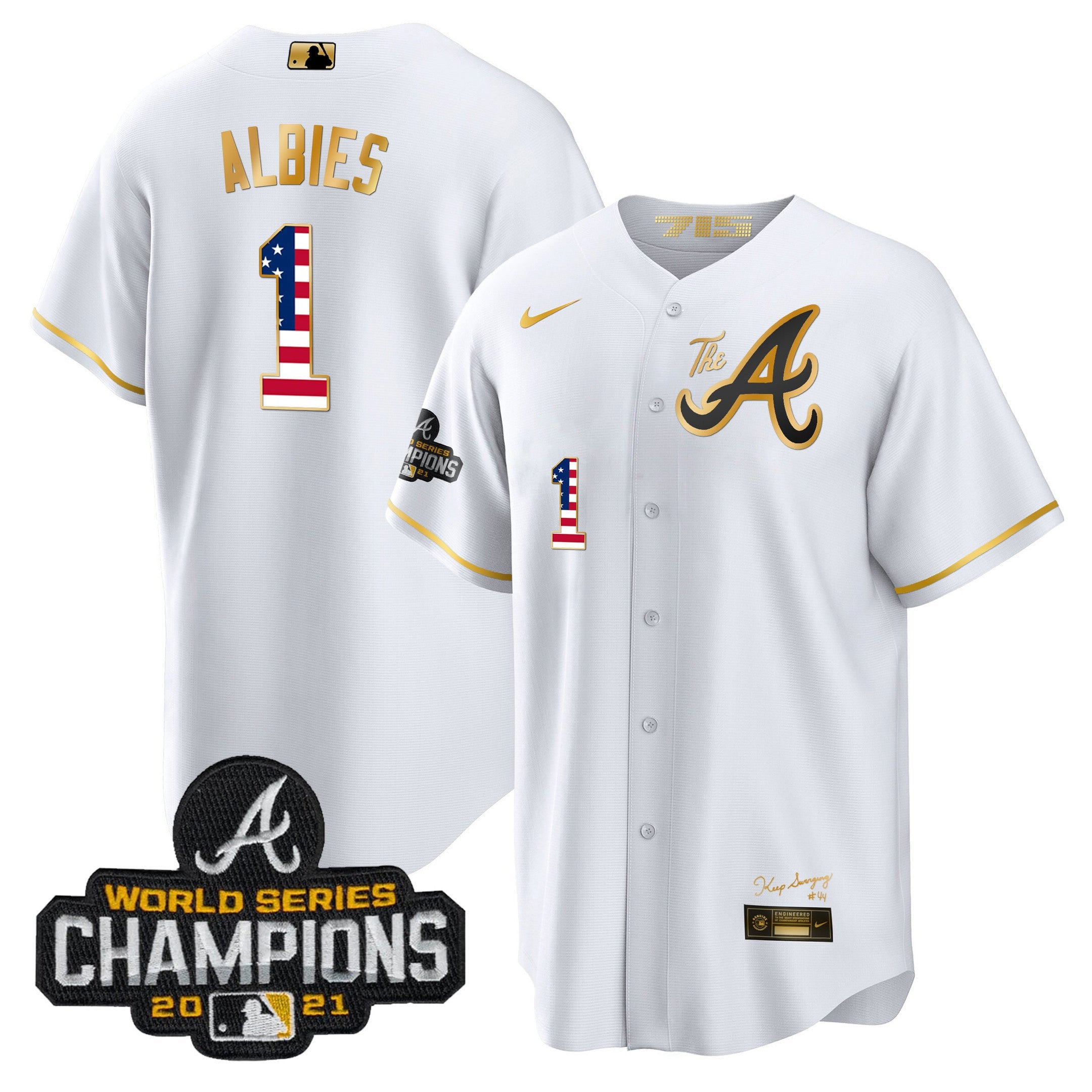 Men’s Atlanta The A Gold Flag Cool Base Jersey