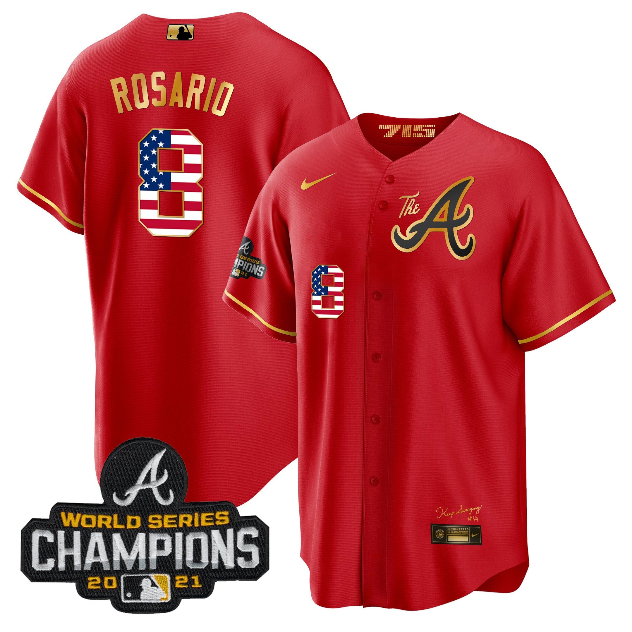 Men’s Atlanta The A Gold Flag Cool Base Jersey