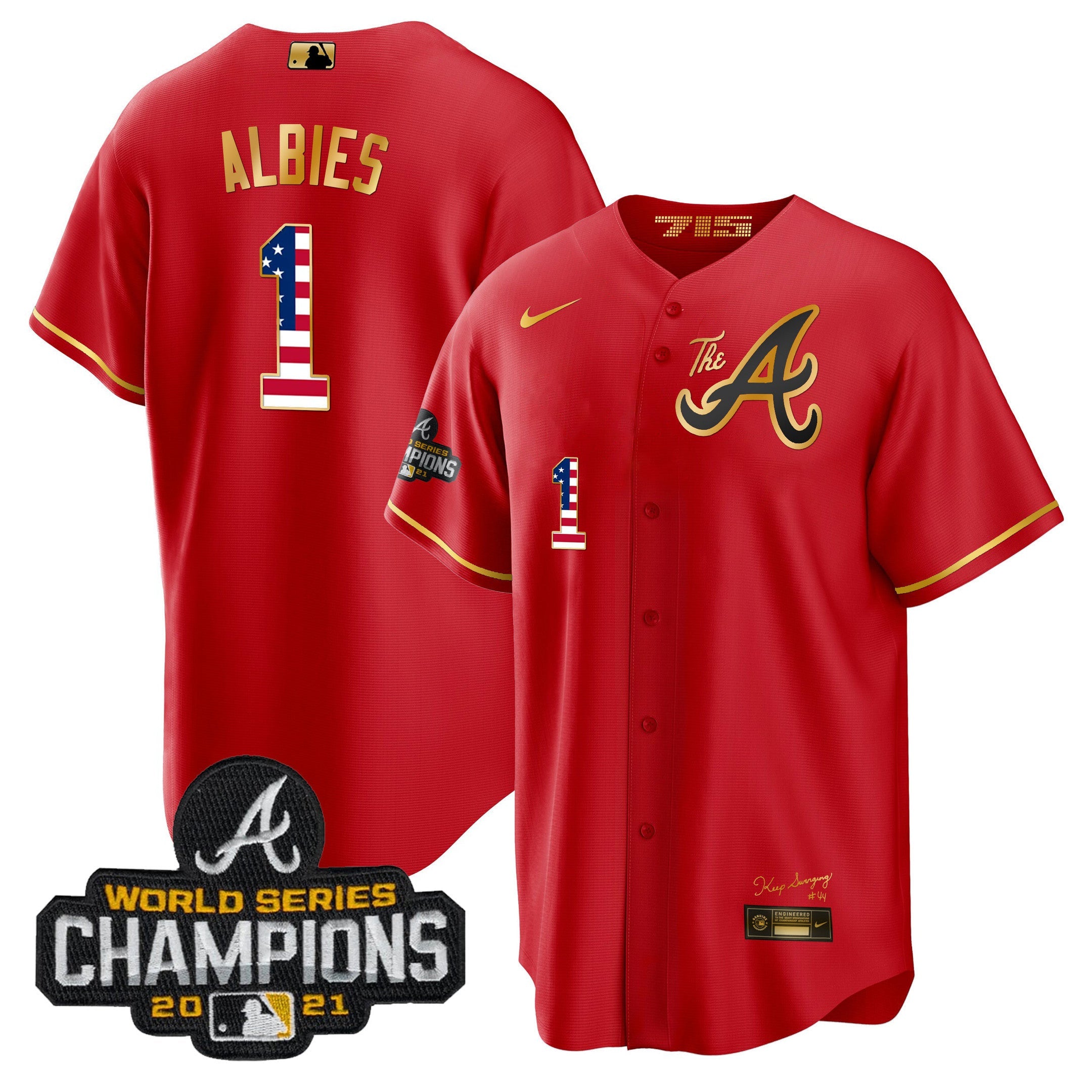 Men’s Atlanta The A Gold Flag Cool Base Jersey