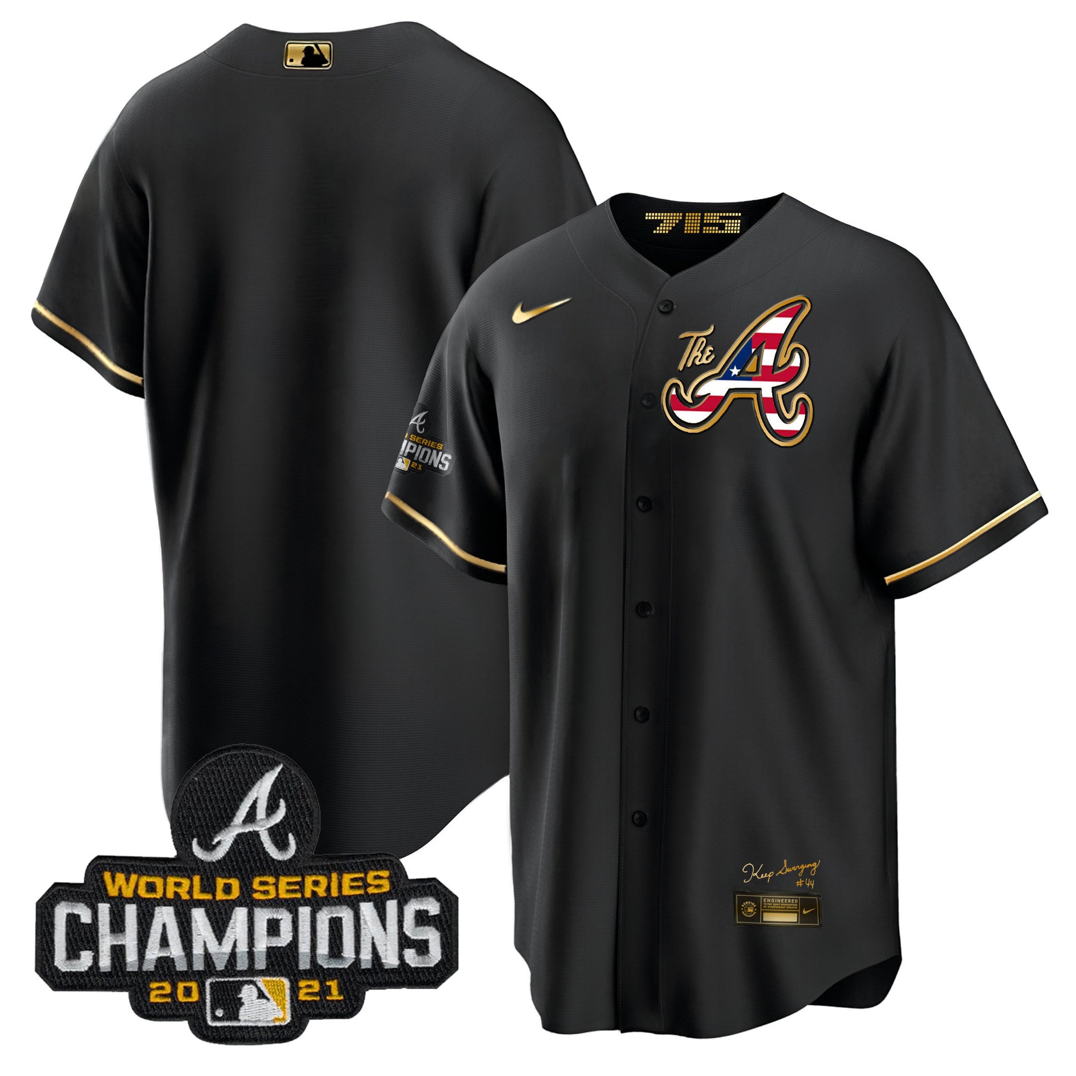 Men’s Atlanta The A Gold Flag Cool Base Jersey