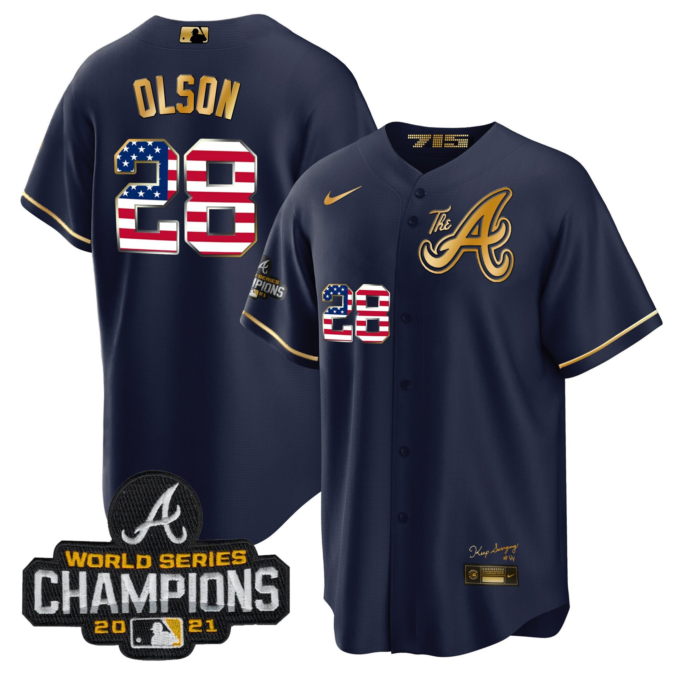 Men’s Atlanta The A Gold Flag Cool Base Jersey