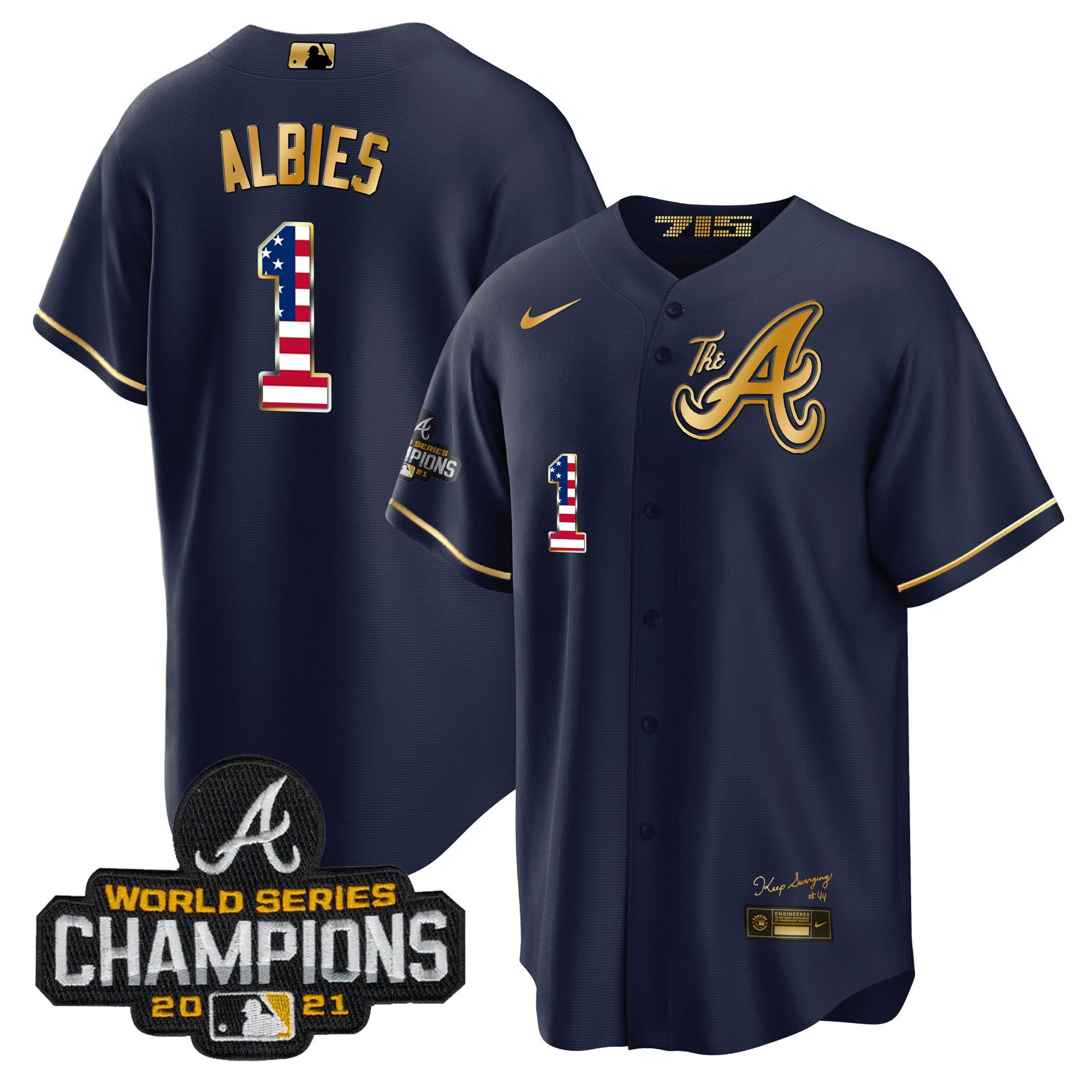 Men’s Atlanta The A Gold Flag Cool Base Jersey