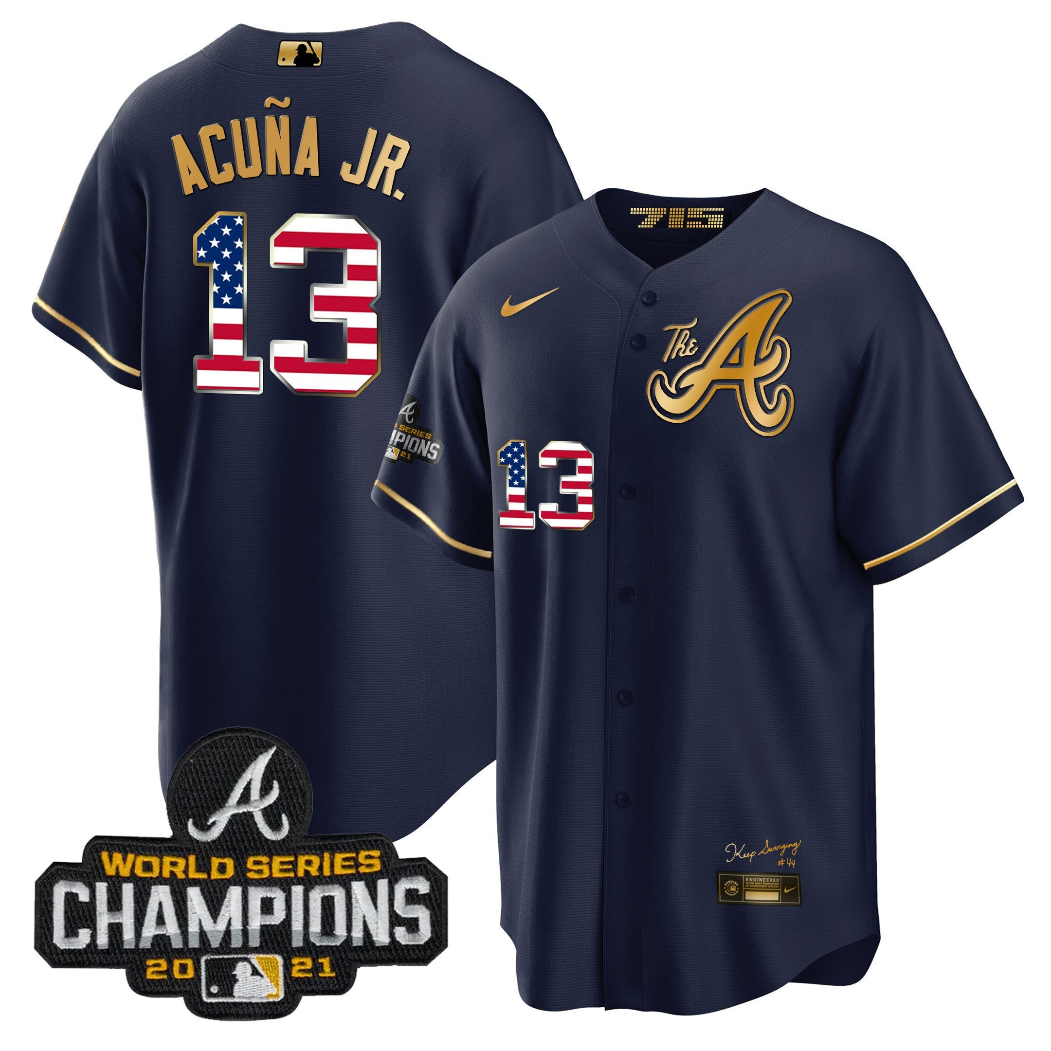 Men’s Atlanta The A Gold Flag Cool Base Jersey