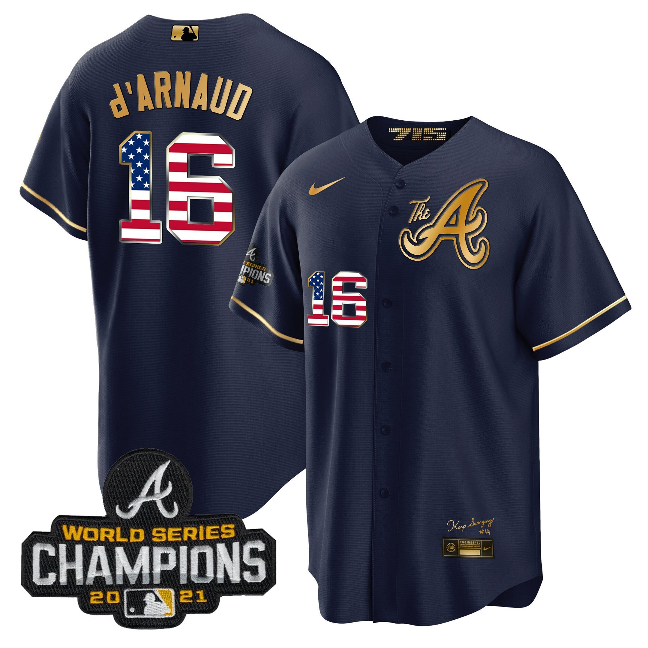 Men’s Atlanta The A Gold Flag Cool Base Jersey