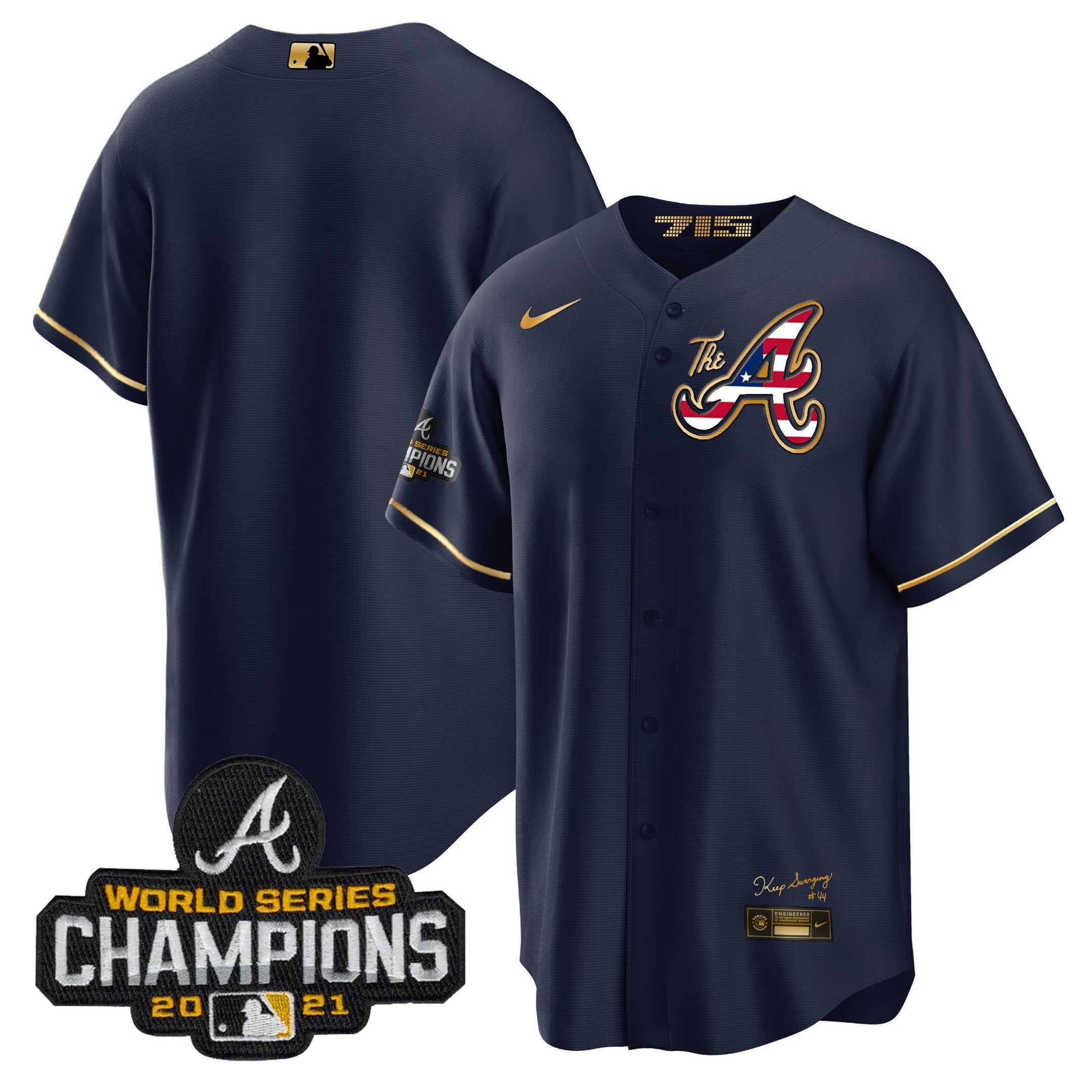 Men’s Atlanta The A Gold Flag Cool Base Jersey