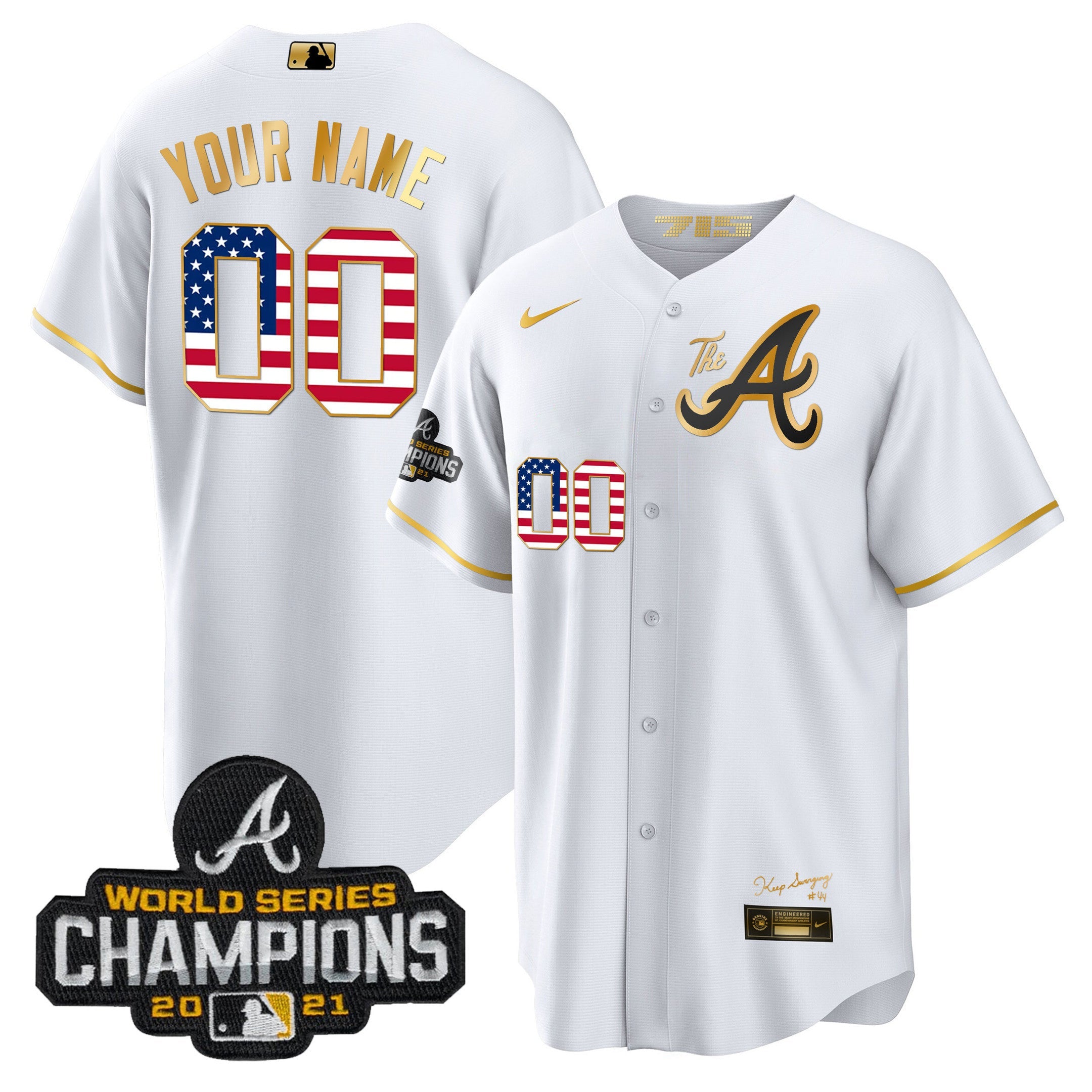Atlanta The A Gold Flag Custom Jersey