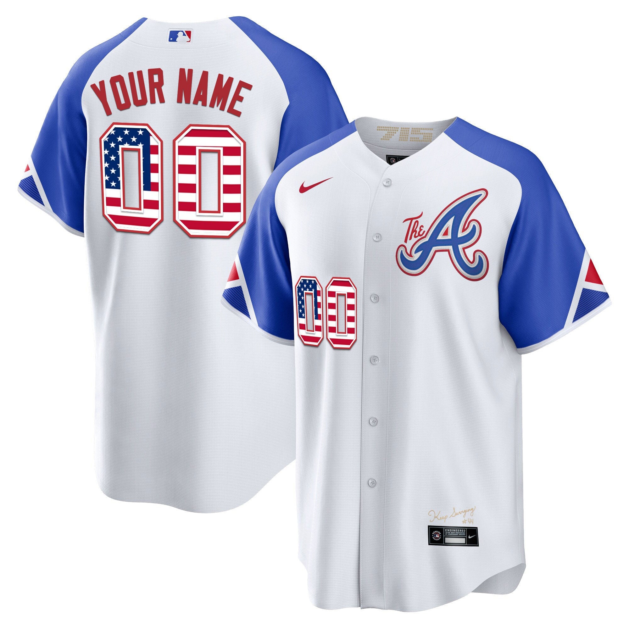 Atlanta The A Gold Flag Custom Jersey
