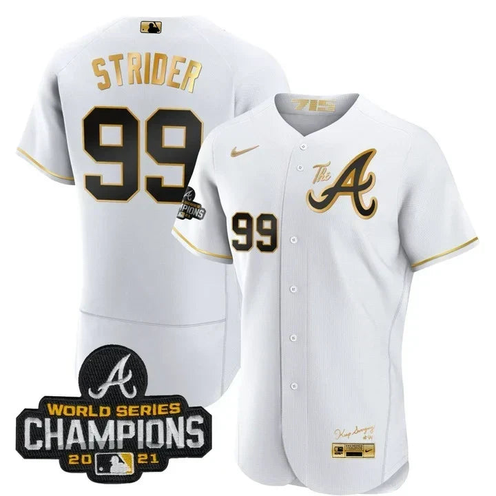 Spencer Strider Atlanta City Connect White Gold Jersey