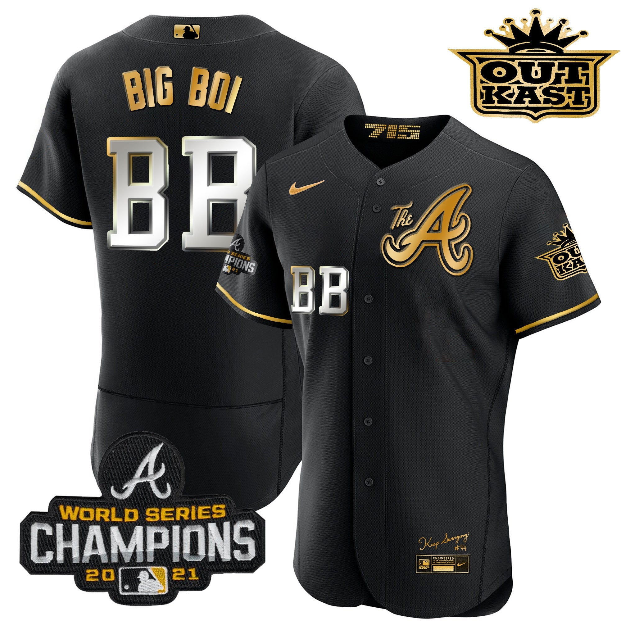 Men’s Atlanta Outkast Gold The A Flex Base Jersey