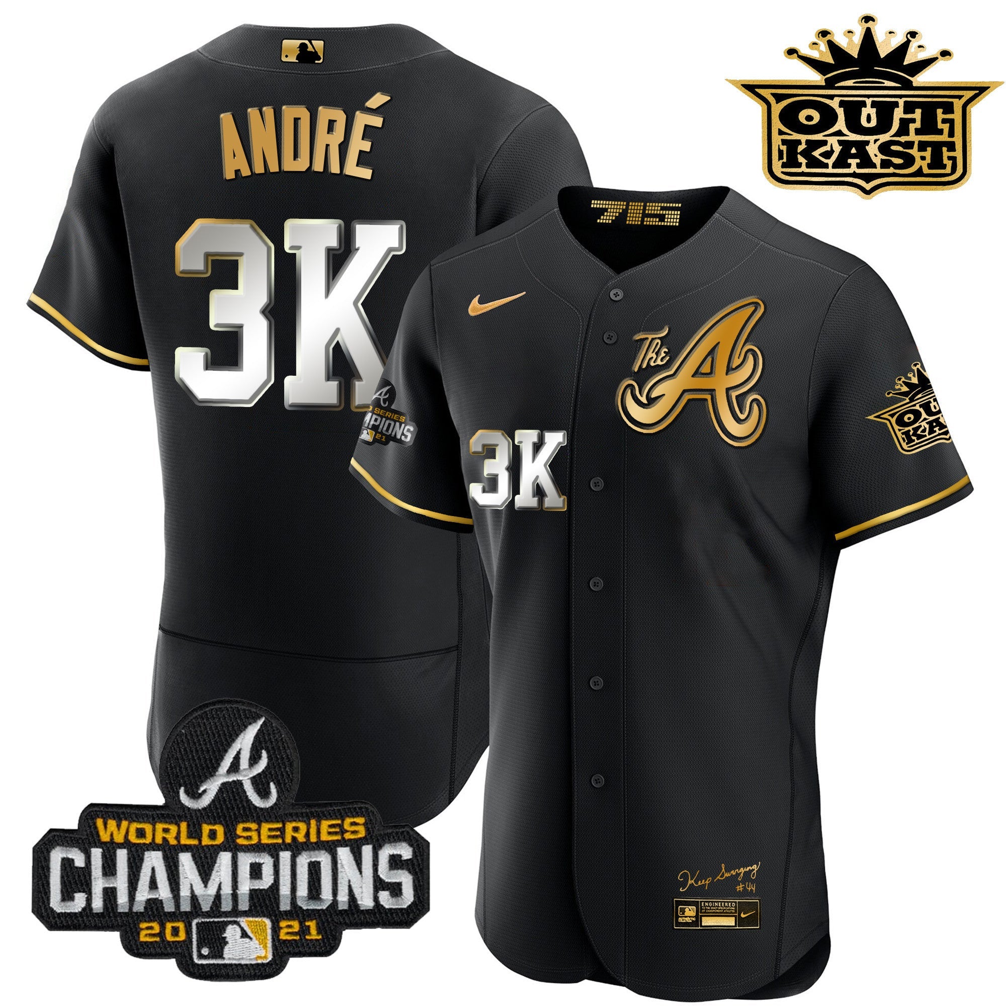 Men’s Atlanta Outkast Gold The A Flex Base Jersey