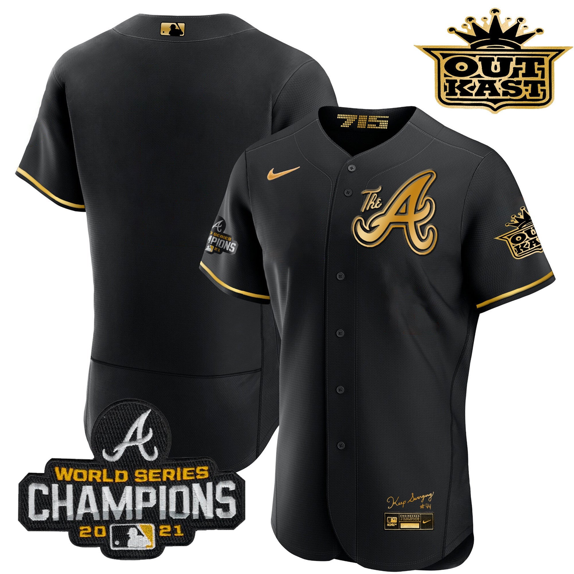 Men’s Atlanta Outkast Gold The A Flex Base Jersey