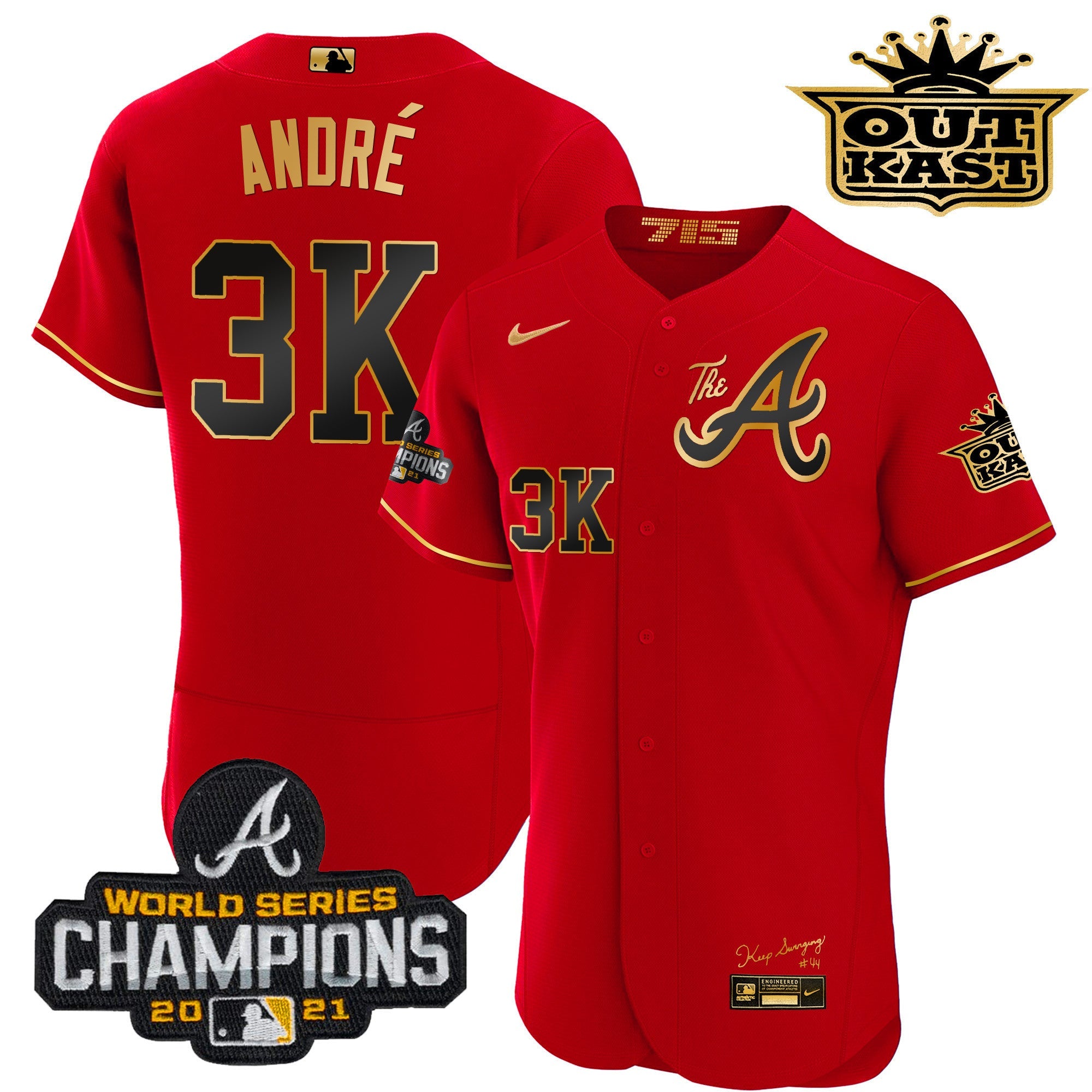 Men’s Atlanta Outkast Gold The A Flex Base Jersey