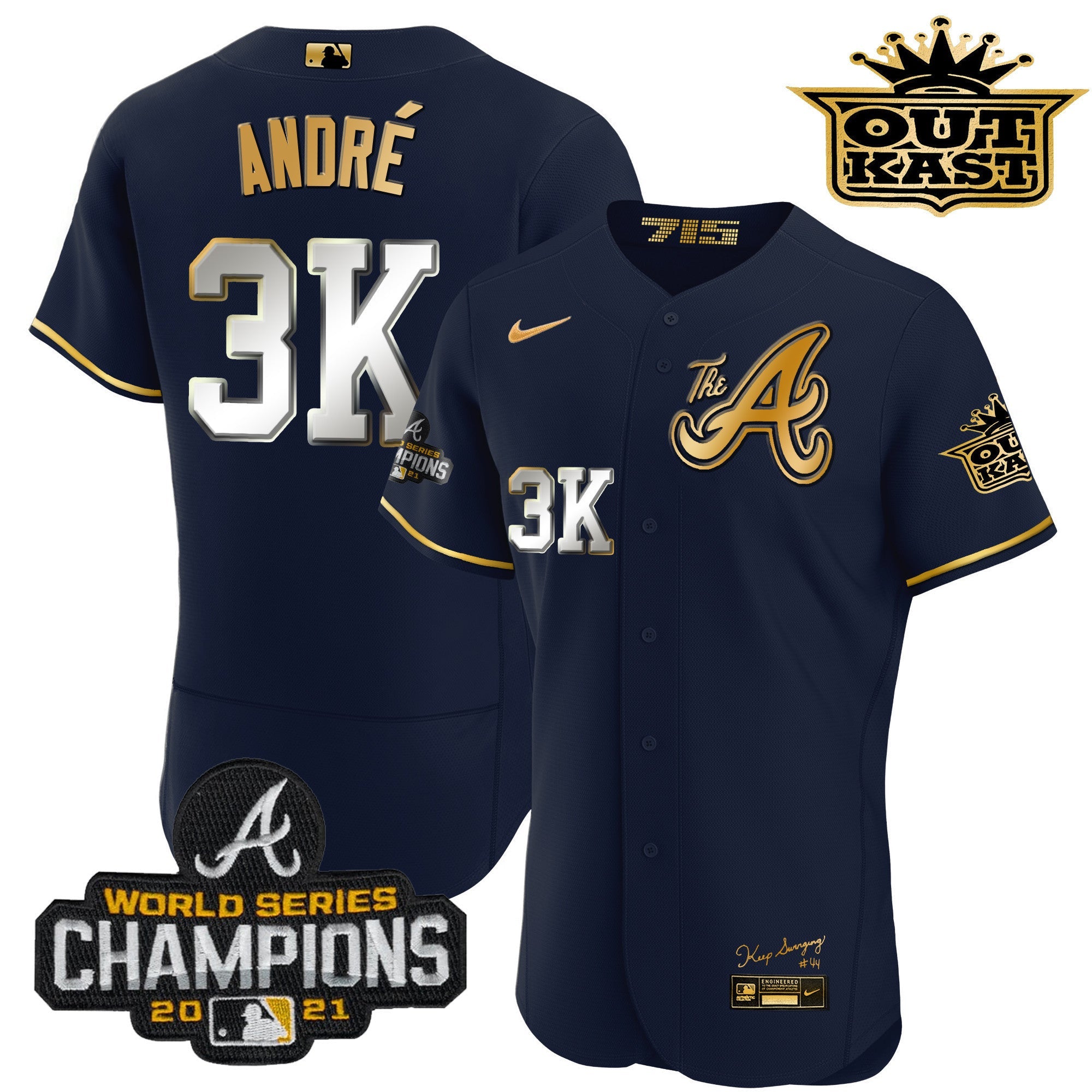 Men’s Atlanta Outkast Gold The A Flex Base Jersey