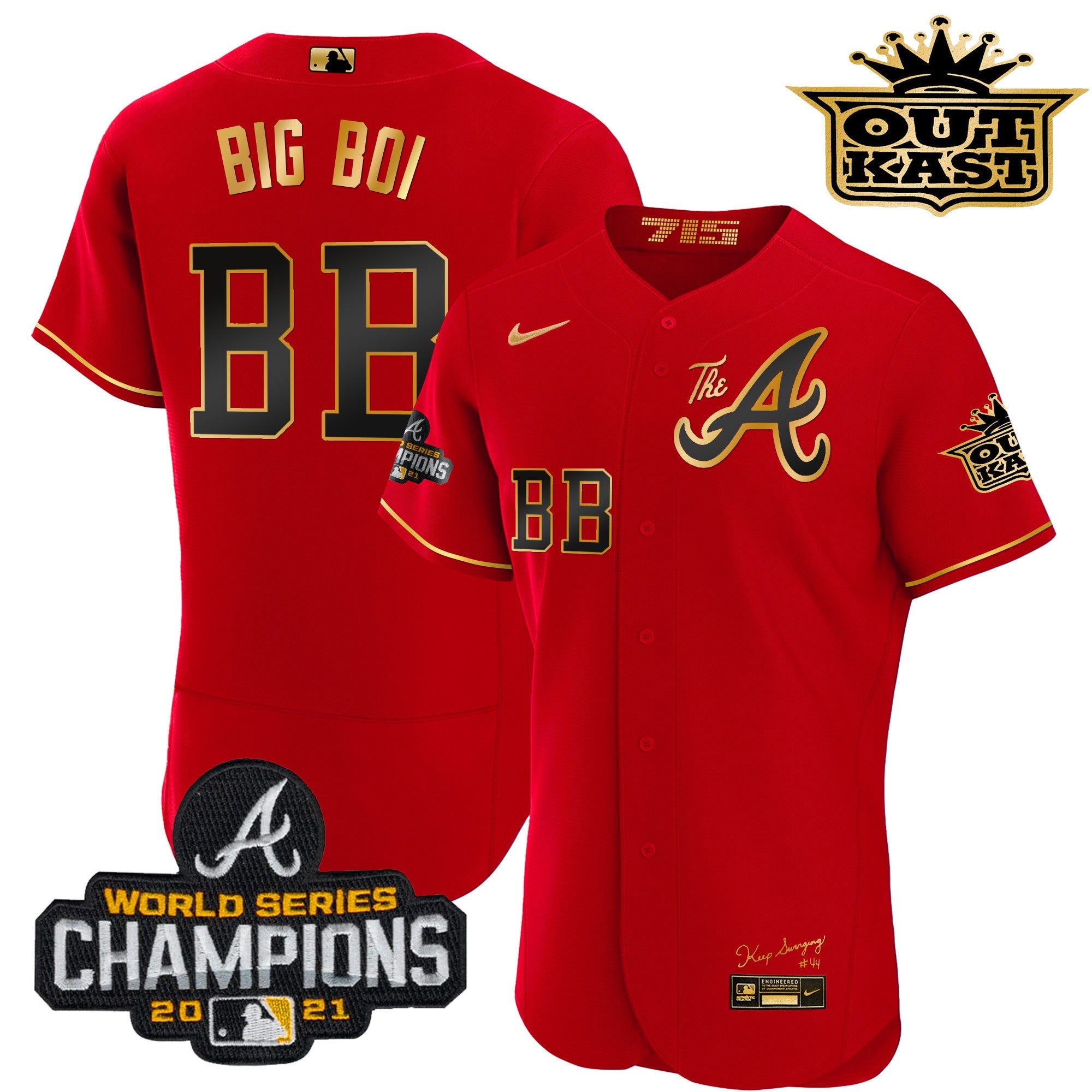 Men’s Atlanta Outkast Gold The A Flex Base Jersey