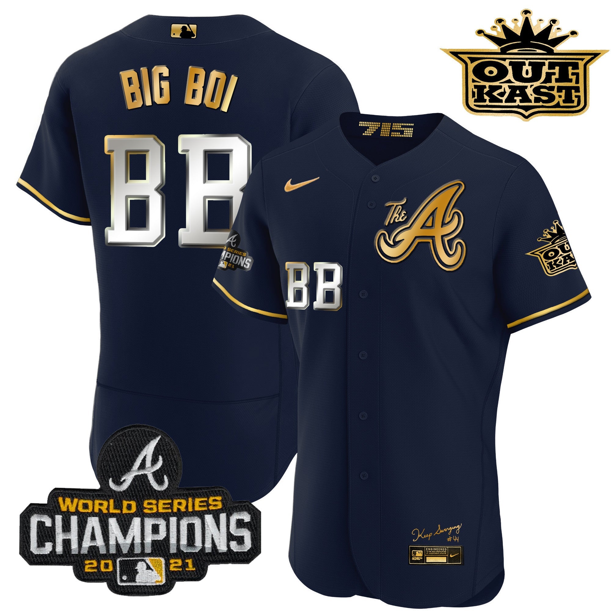 Men’s Atlanta Outkast Gold The A Flex Base Jersey