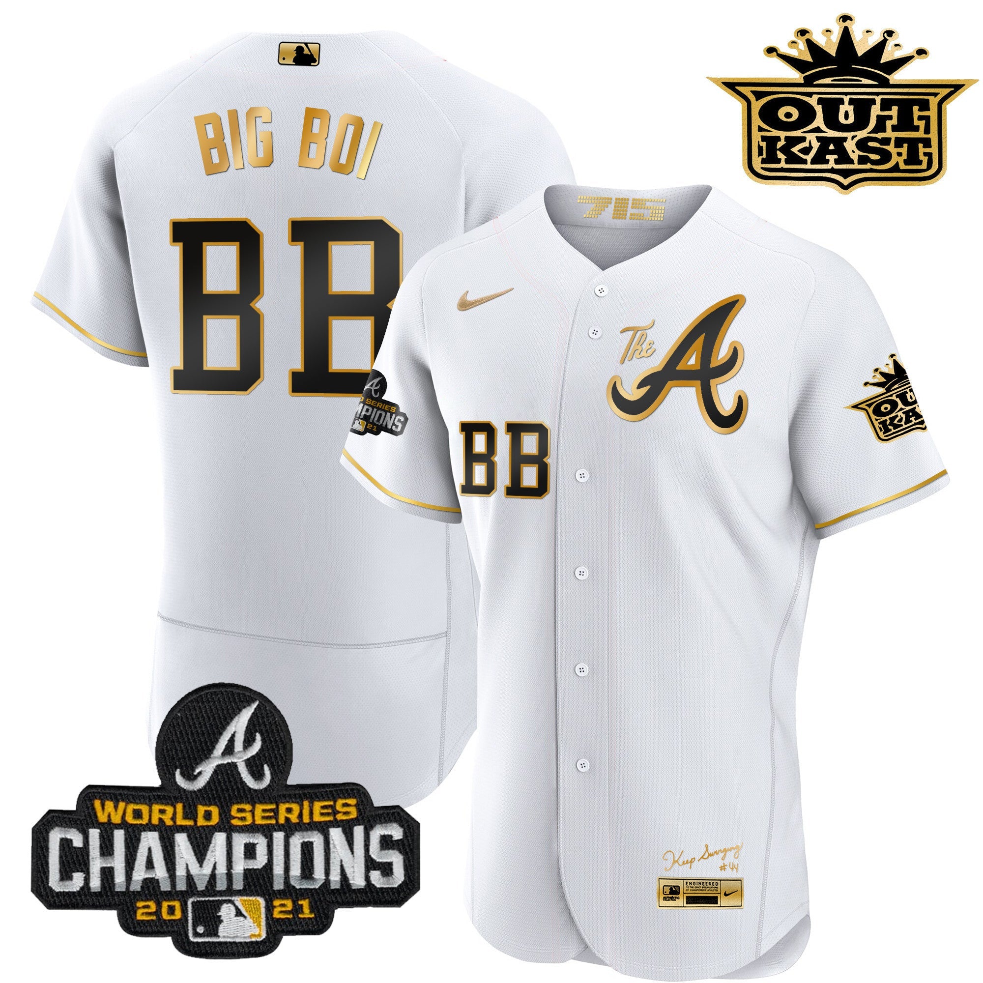 Men’s Atlanta Outkast Gold The A Flex Base Jersey