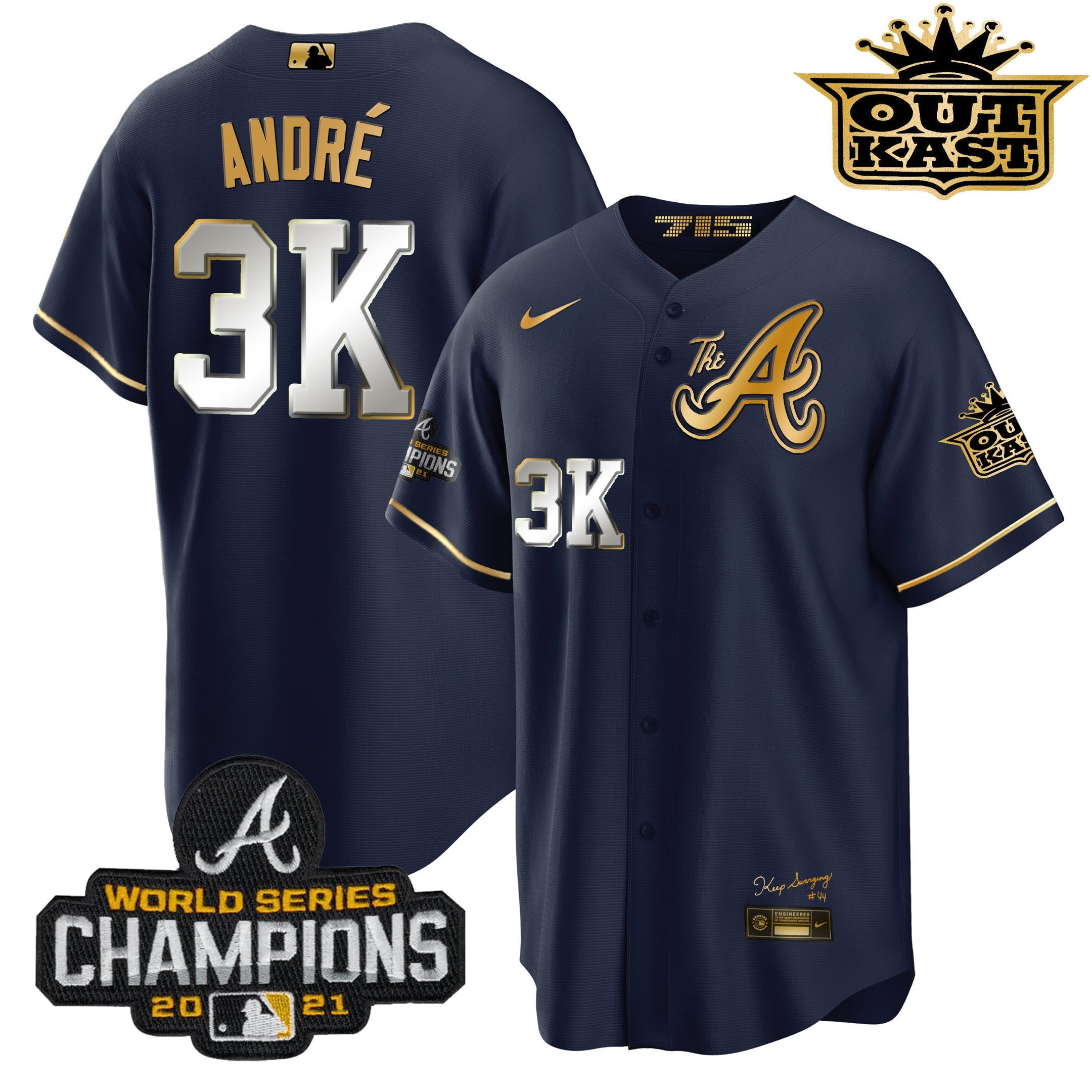 Men’s Atlanta Outkast Gold The A Cool Base Jersey